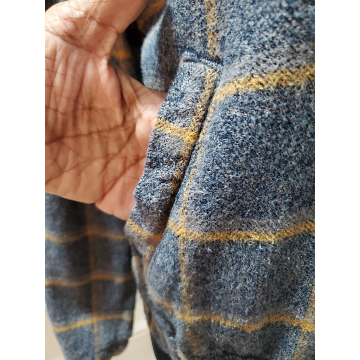 Forever 21 Women's Gray Plaid Cotton Long Sleeve Drawstring Knit Sweater Size S