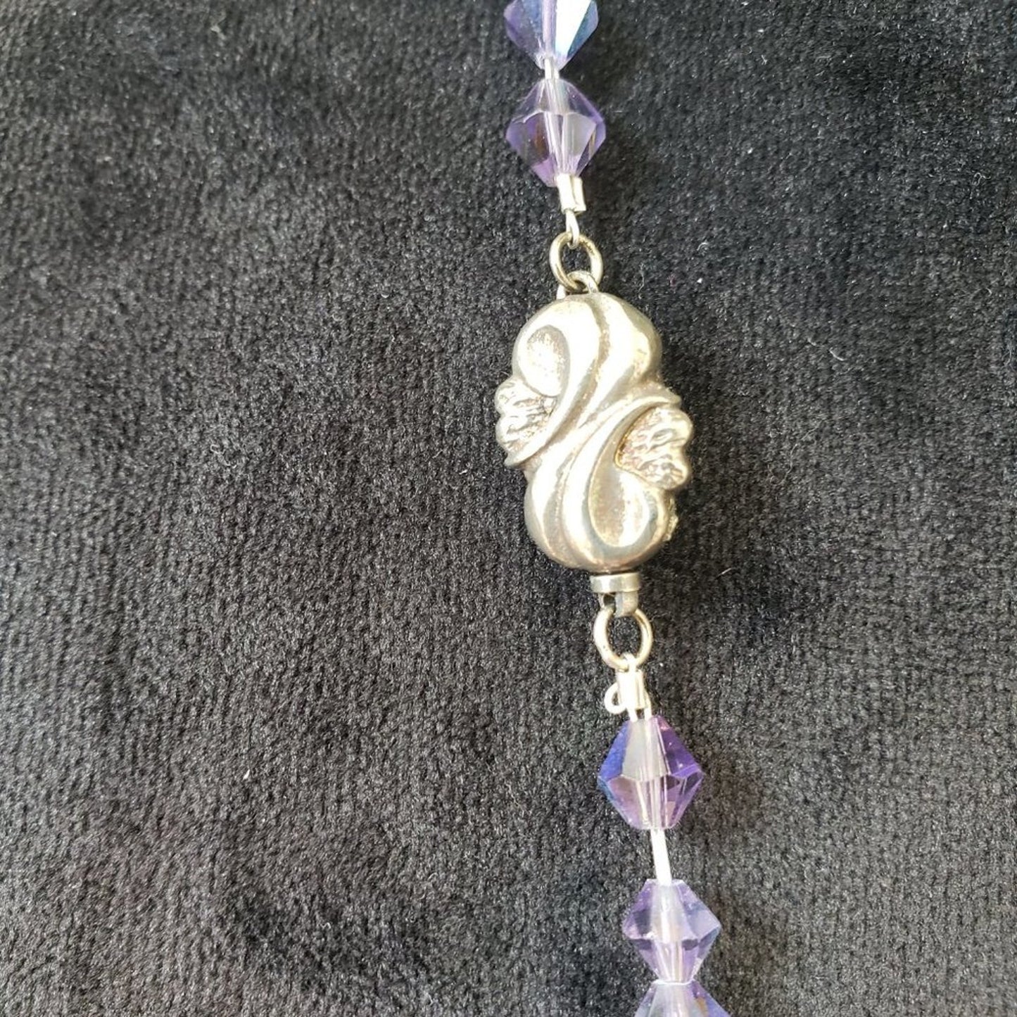 Vintage Womens Milk White Glass Beads Crystal Beaded Necklace