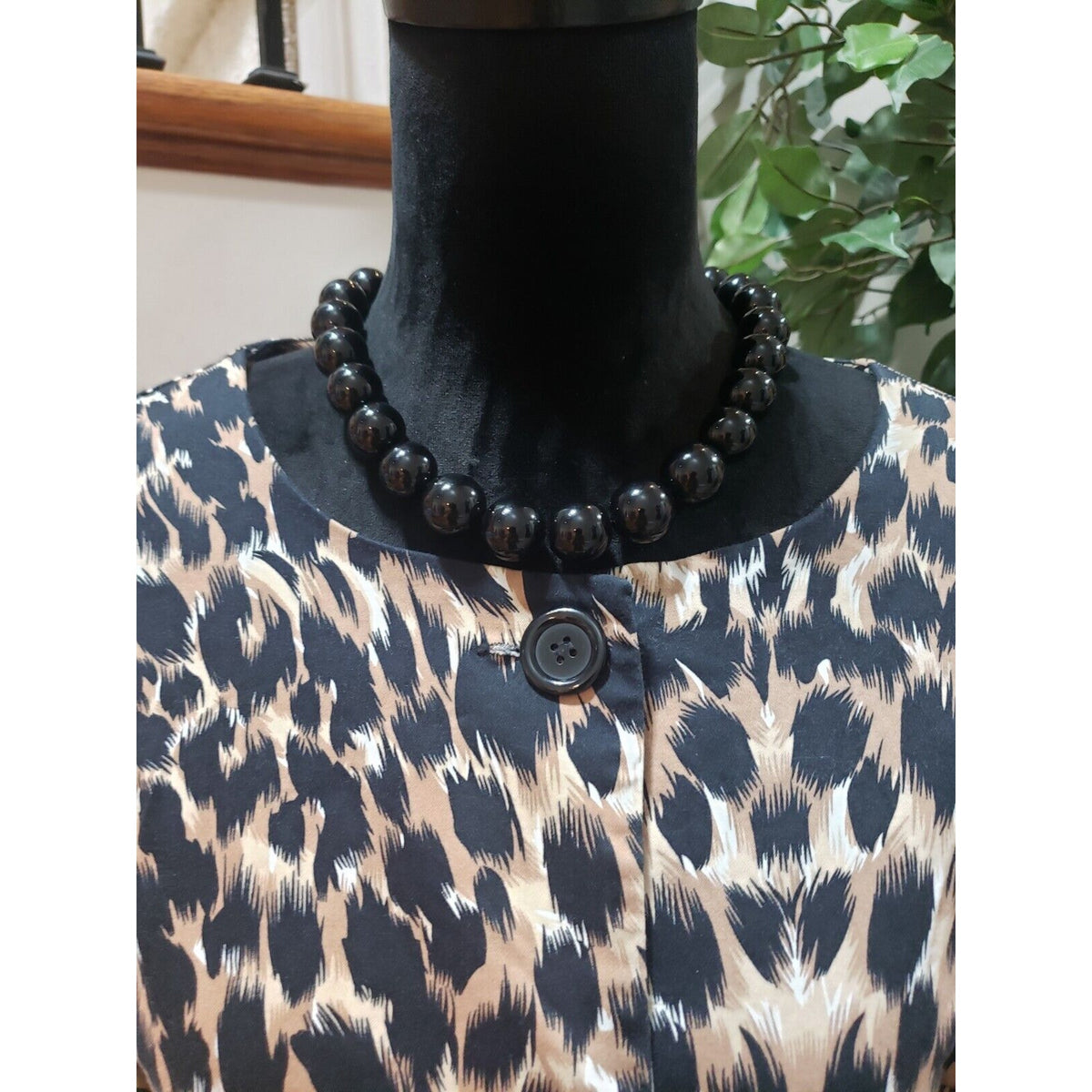 Courtenay Womens Brown Animal Print Half Sleeve Button Up Blazer Jacket Size 16