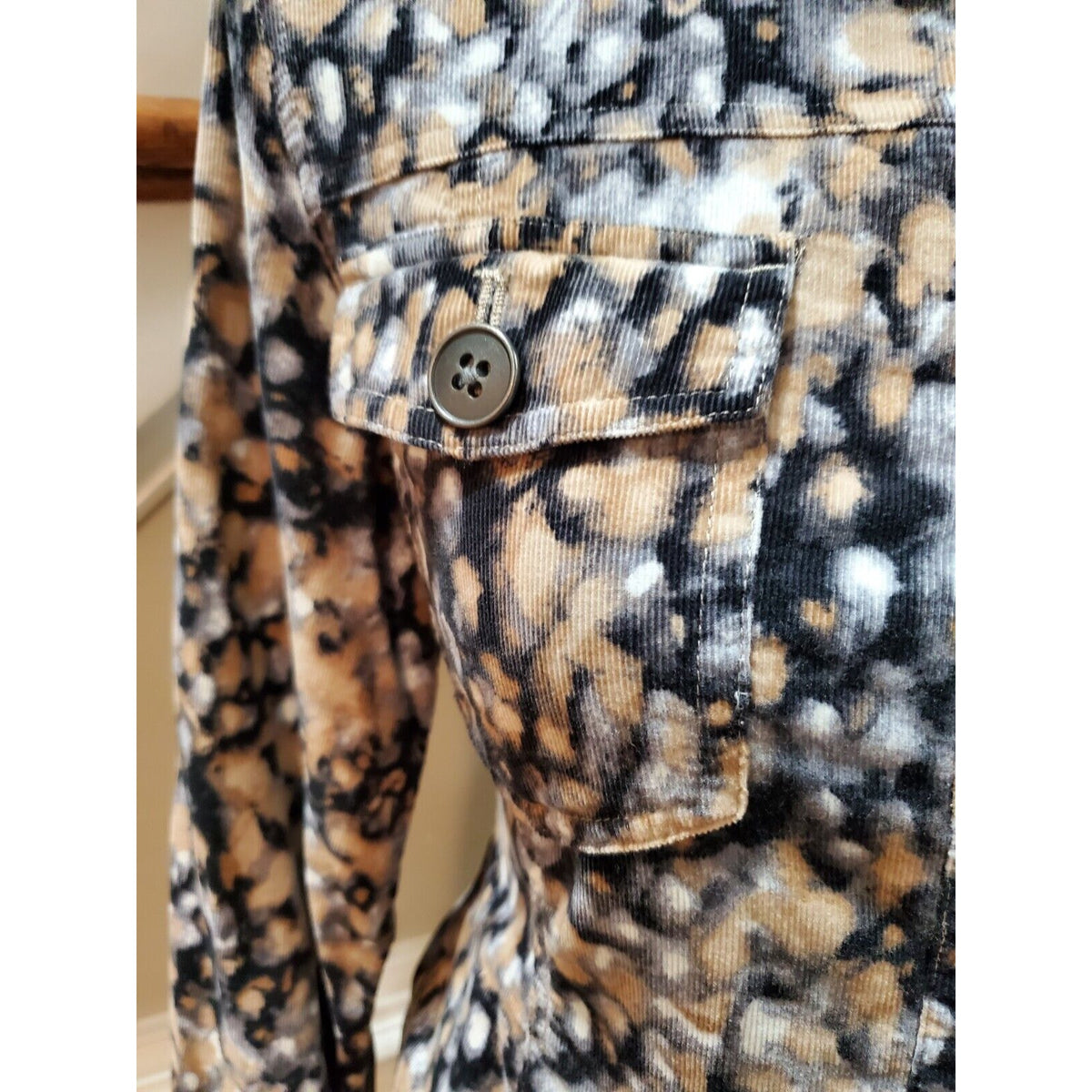 Christopher & Banks Softshell Multicolor 100% Cotton Button Front Jacket Size S