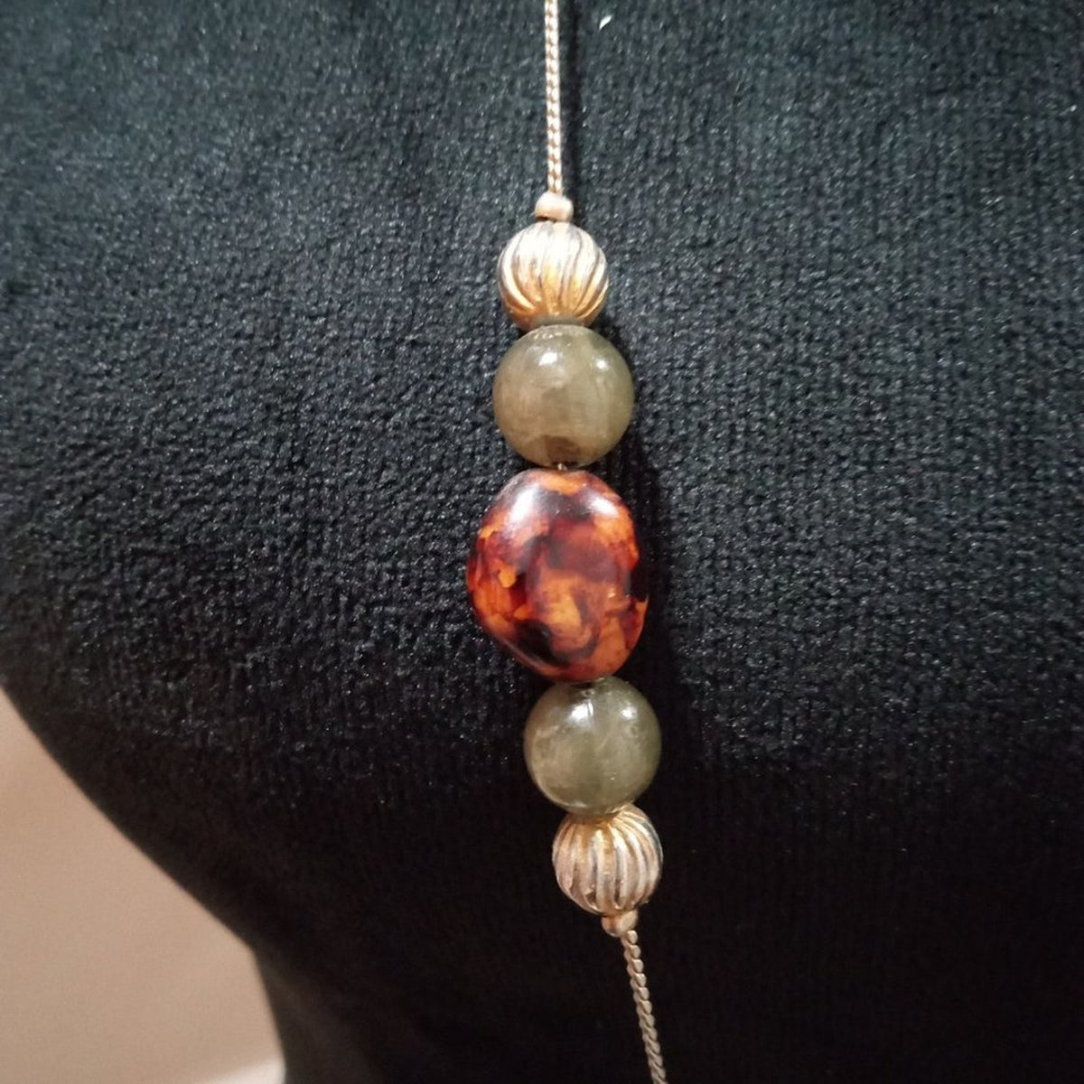 Womens Modern Fashion Multicolor Charm Beaded Long Necklace with Round Clasp