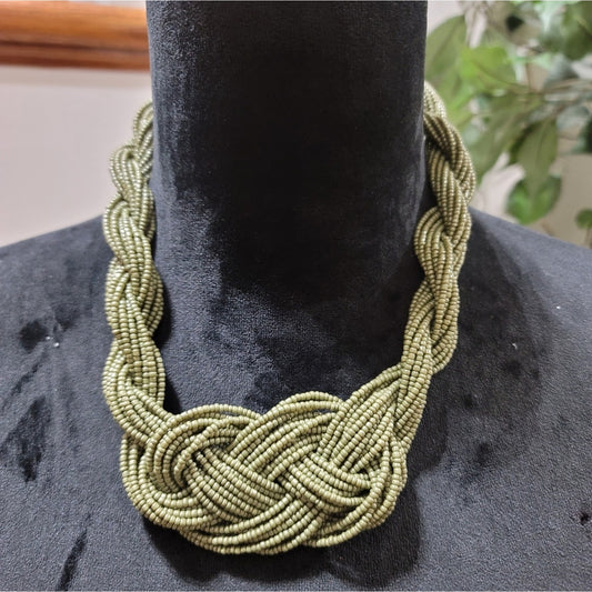 Green Braided Necklace