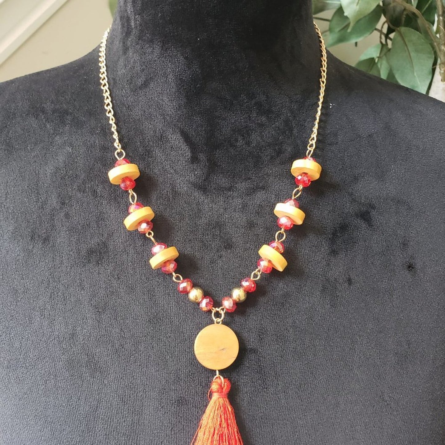 Womens Fashions Multicolor Gemstone Glass Beaded Collar Pendant Necklace