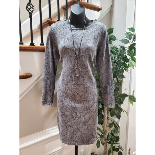 J.Jill Womens Gray Cotton Long Sleeve Round Neck Casual Sweat Dress Size Small