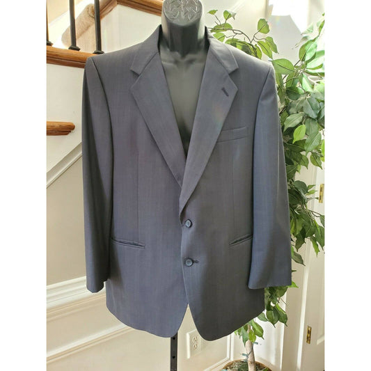 Kuppenheimer Men's Gray 100% Pure Wool Long Sleeve Single Breasted Blazer Coat