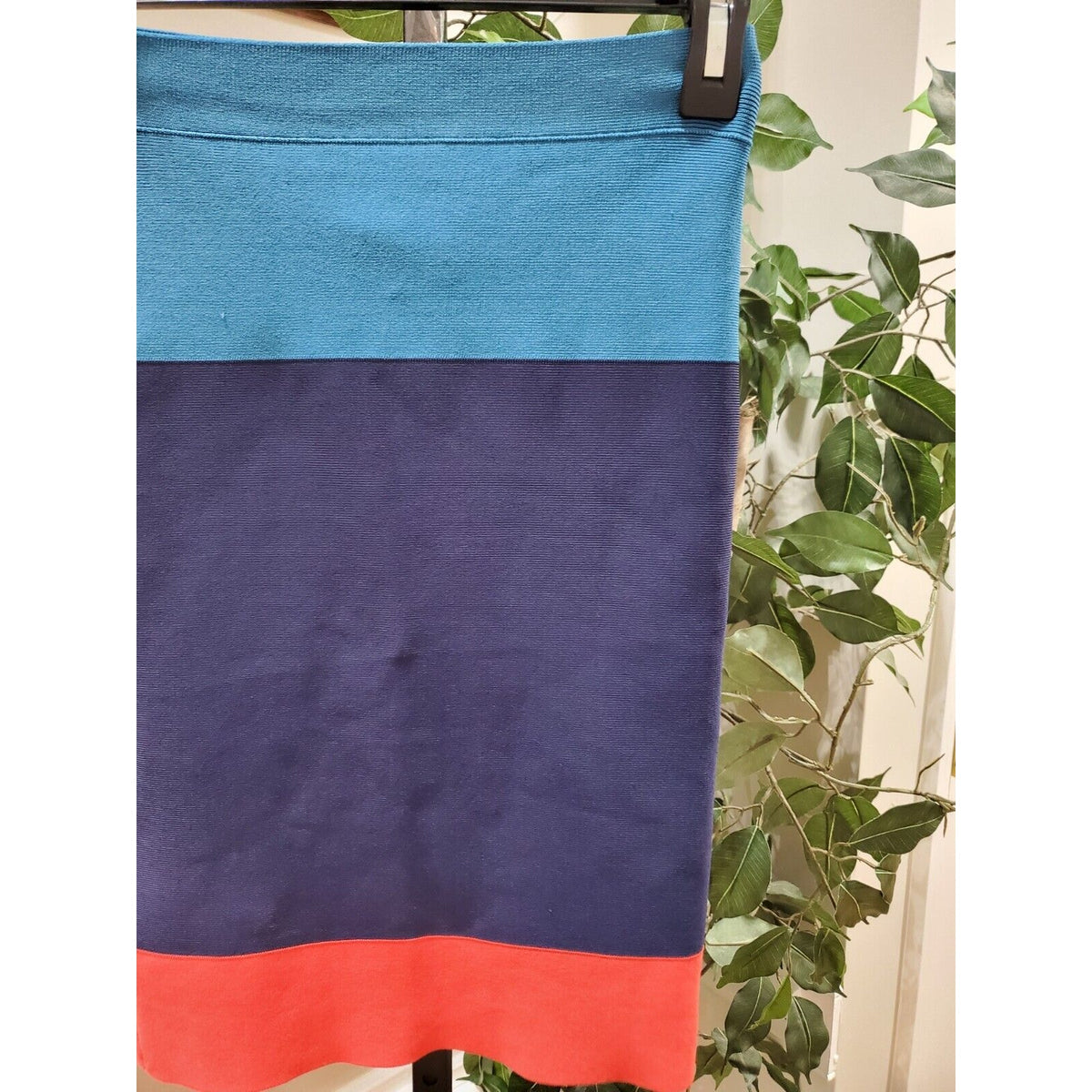 BCBGMAXAZRIA Women's Multicolor Striped Rayon Casual Short Pencil Skirt Size XS