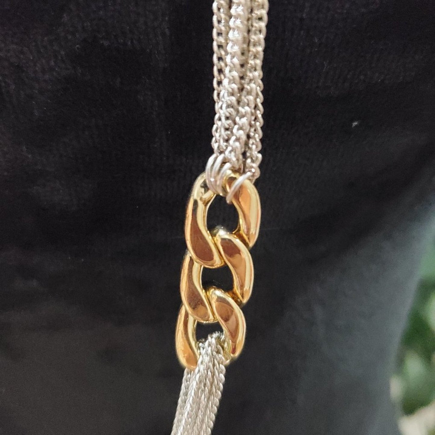 Women's Luxury Silver Tone Multilayer Long Link Chain Necklace