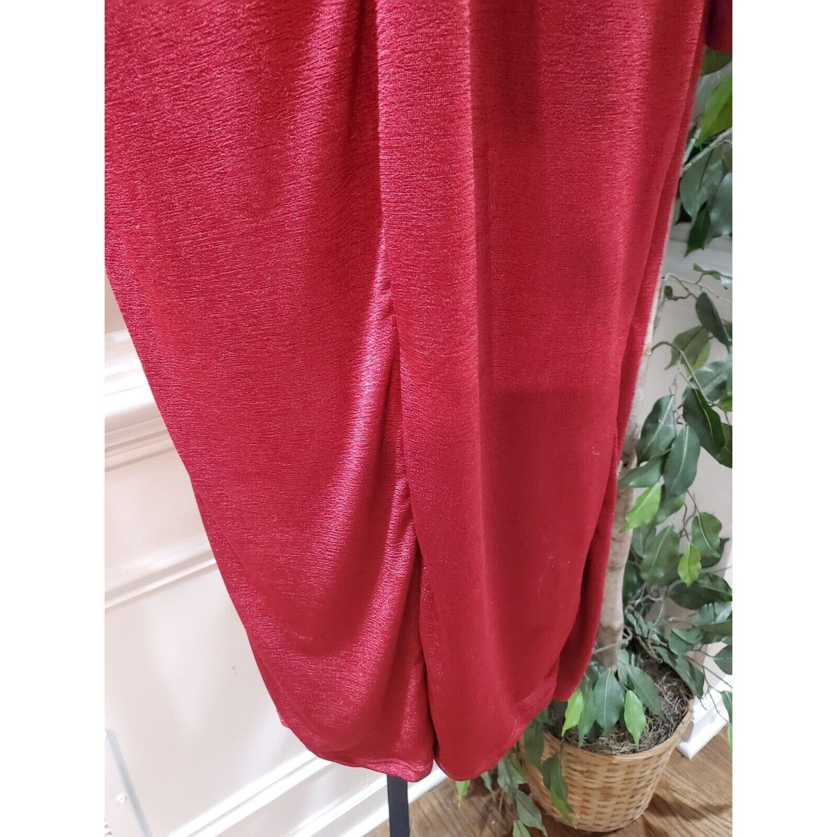 Fashion Nova Burgundy Be Honest Tie Front Knee Length Midi Dress XL