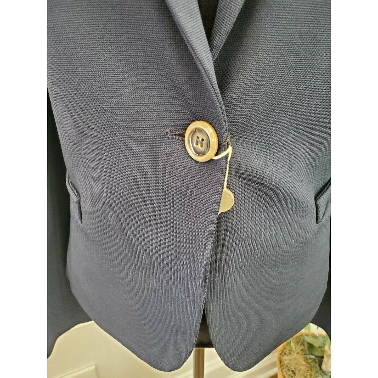 Emporio Armani Women's Solid Viscose One Button Single Breasted Blazer Size 46