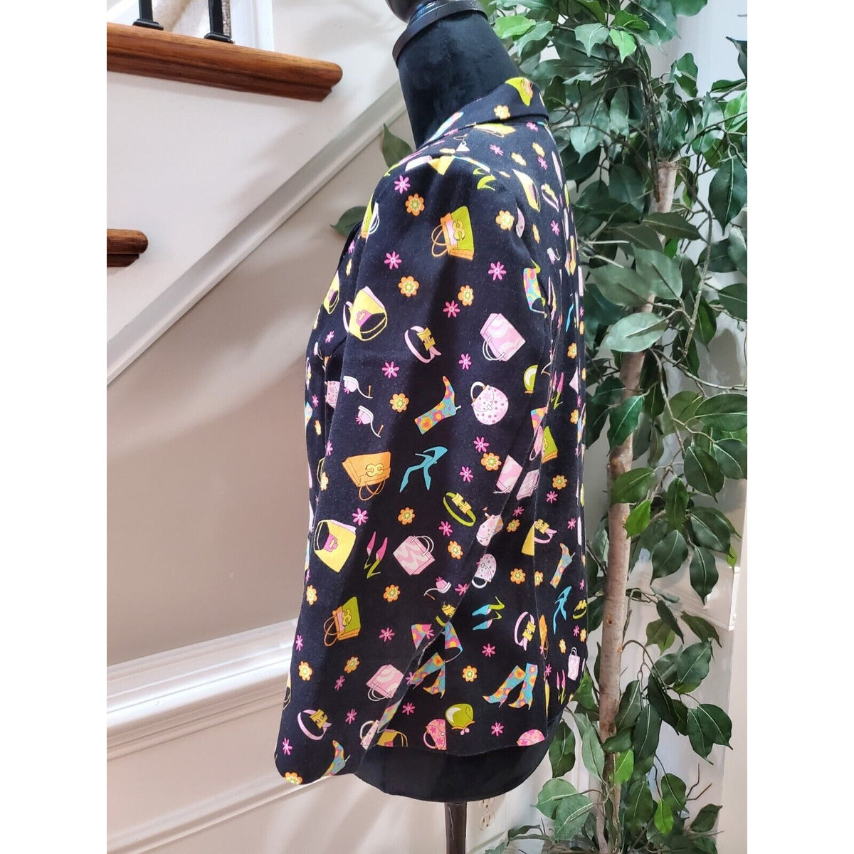Briggs New York Womens Multicolor Single Breasted 2 Button Blazer Jacket Size 12