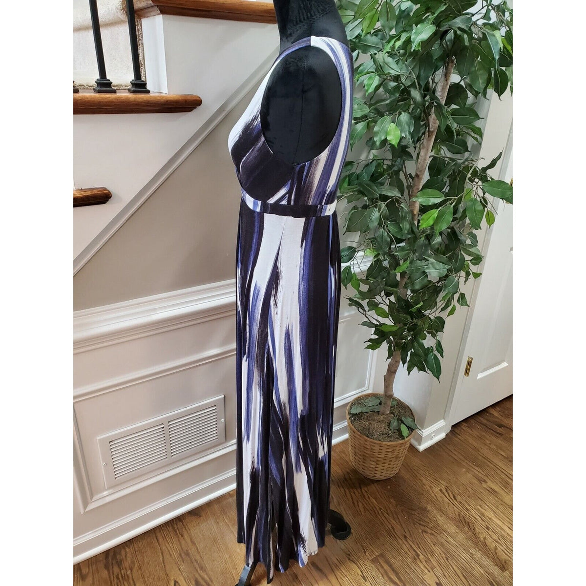 Matty M Women's Multicolor Rayon V-Neck Sleeveless Long Maxi Dress Size X-Small