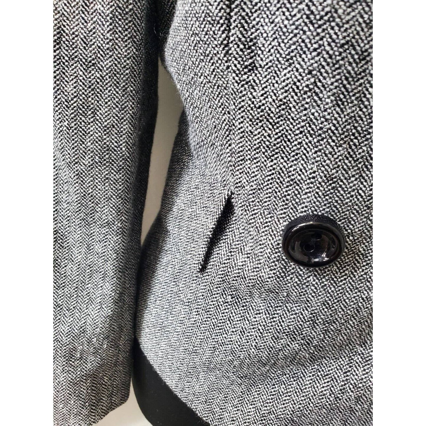 Conspicous Women's Gray Wool Long Sleeve Double Breasted Casual Fitted Blazer 8