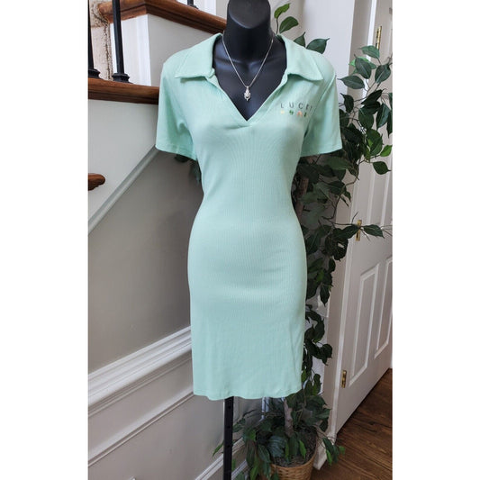 Zoe + Liv Womens Green Cotton Short Sleeve Collared Knee Length Dress Size XL