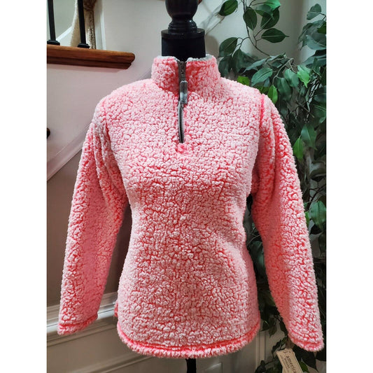 j. America Women's Pink Polyester Long Sleeve 1/3 Zip Casual Sweater Size Small