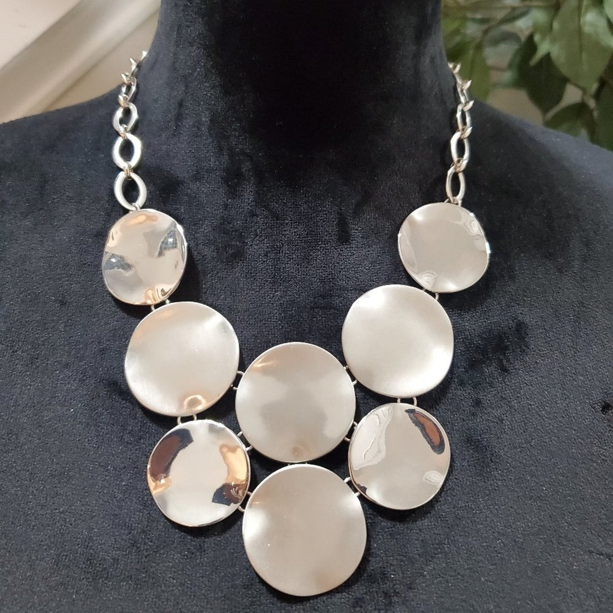 Womens Silver Shining Reflect Steel Ball Pendant Necklace