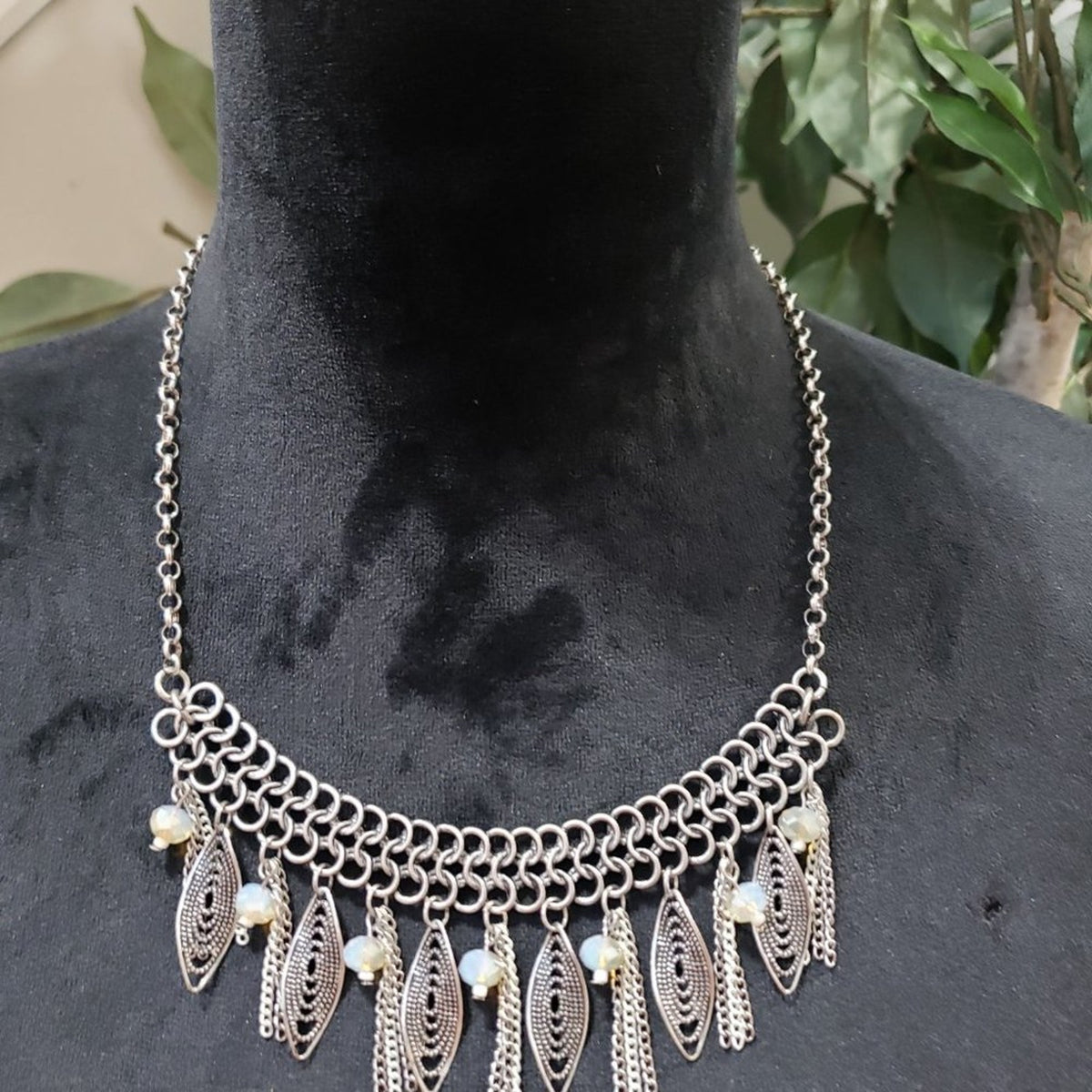 Women's Choker Bohemian Style Silver Angel Feather Necklace