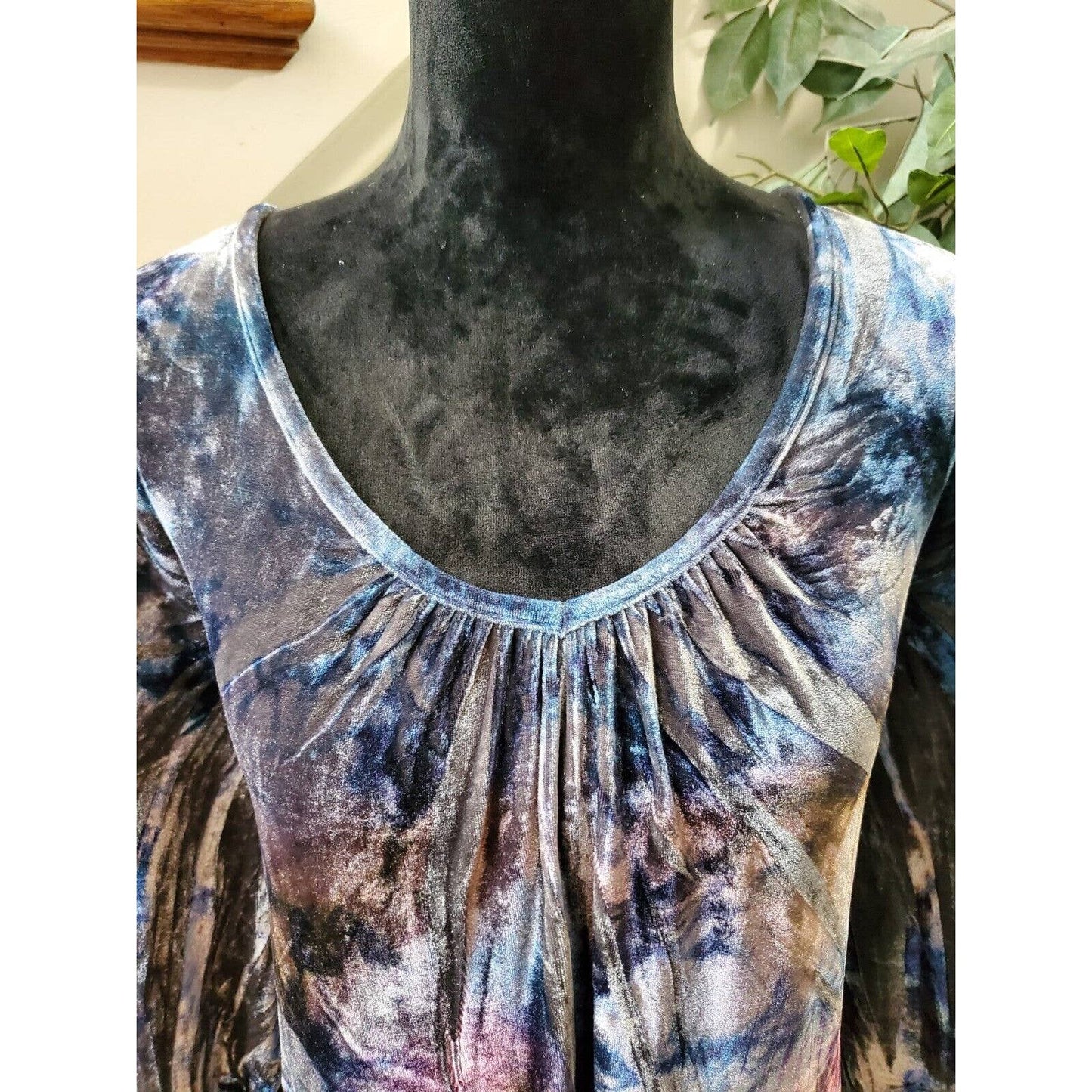 One World Women Multicolor Polyester Long Sleeve Scoop Neck Pullover Sweater 1X