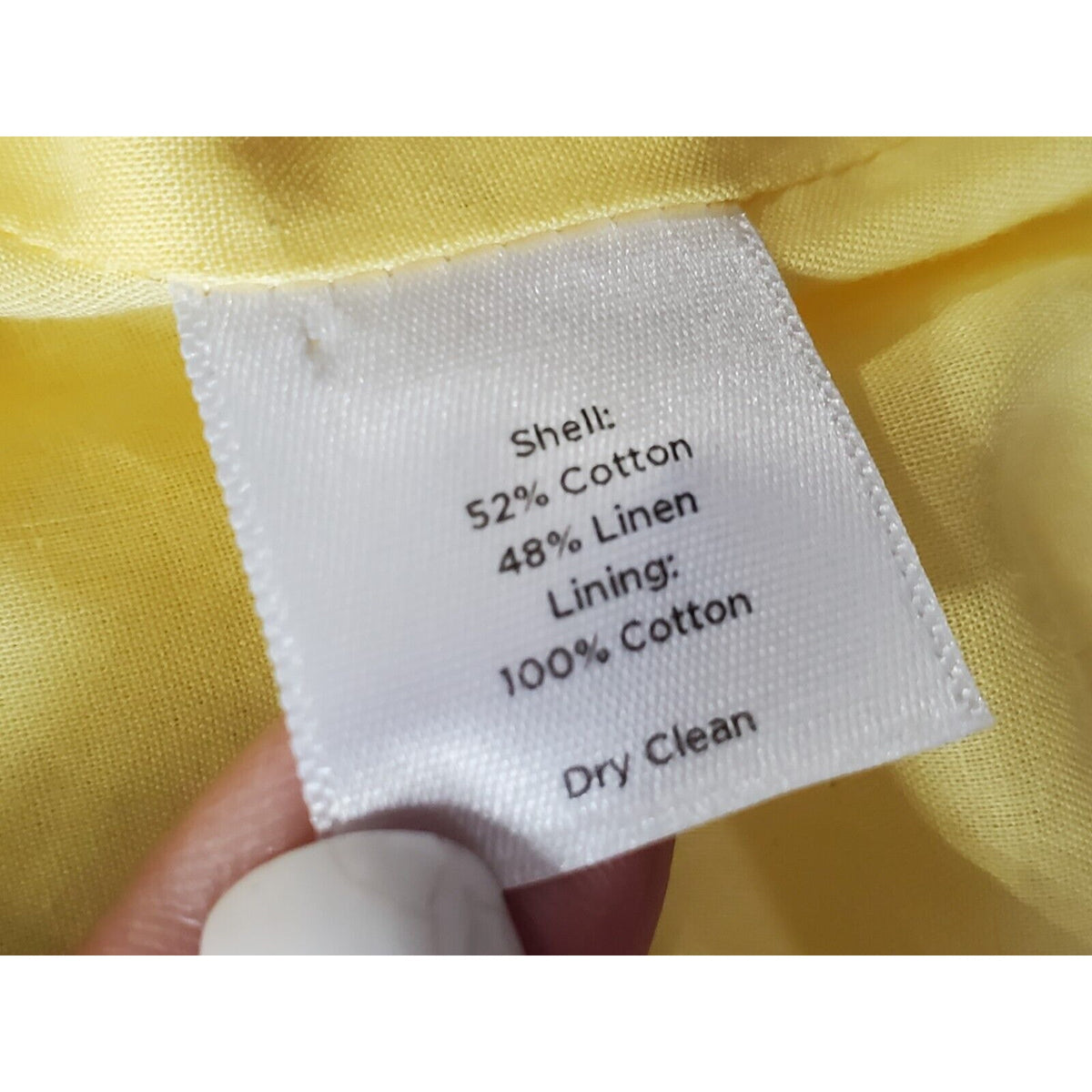 Talbots Women's Yellow Cotton Long Sleeve Casual Button Front Jacket Blazer 14P