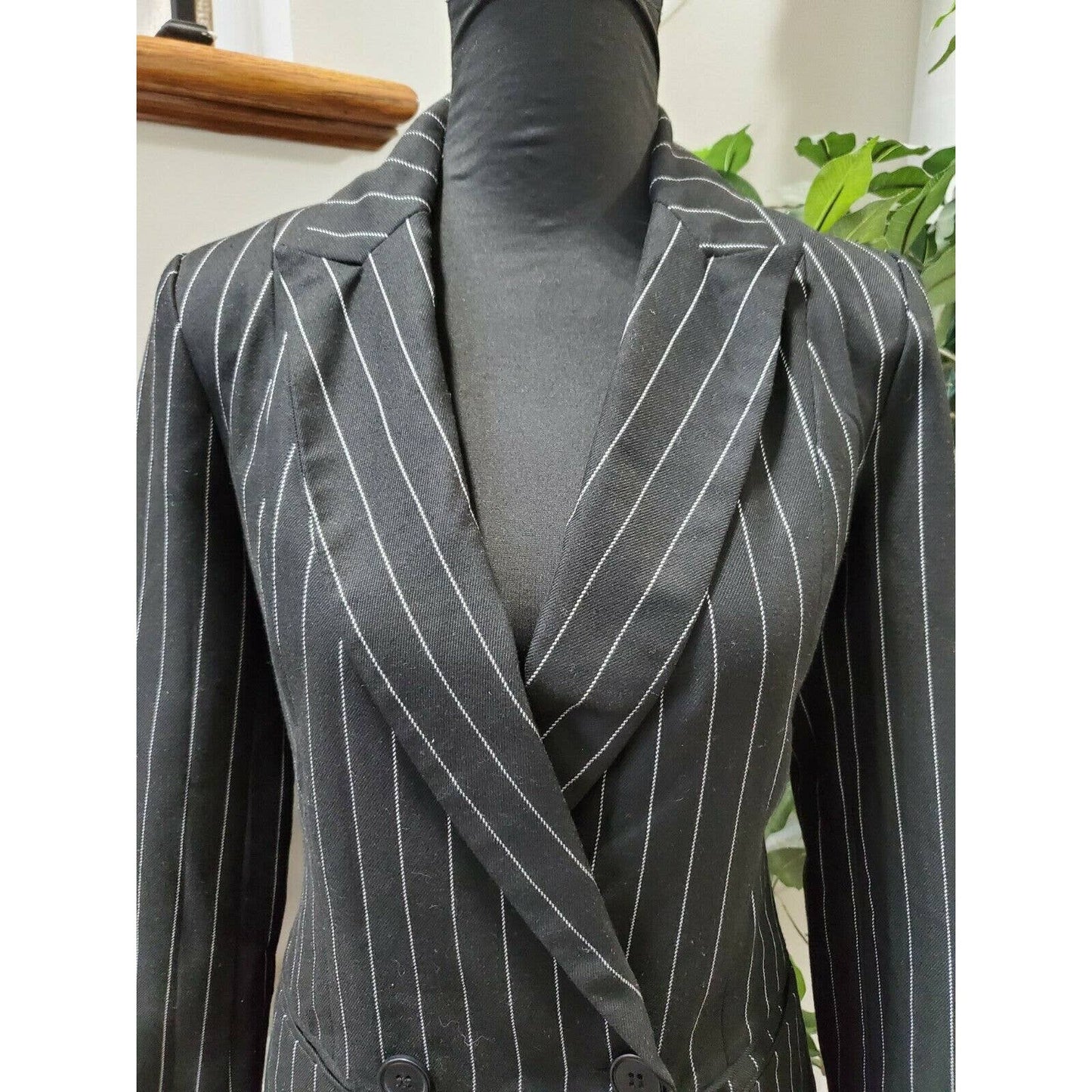 Forever 21 Women's Black Lined Polyester Double Breasted Casual Blazer Size S