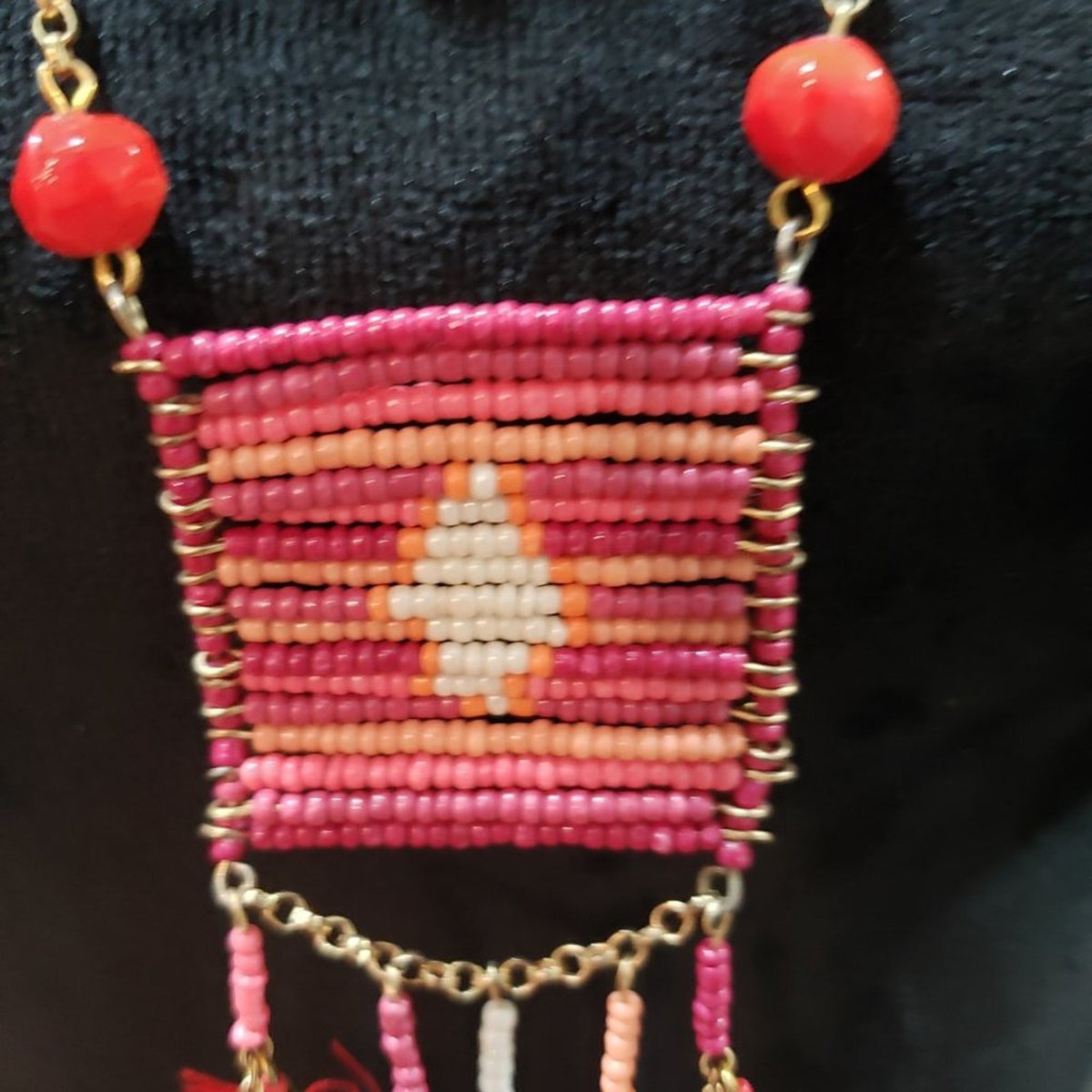 Womens Fashions Multicolor Beaded Teardrop Necklace Jewelry w/ Lobster Clasp