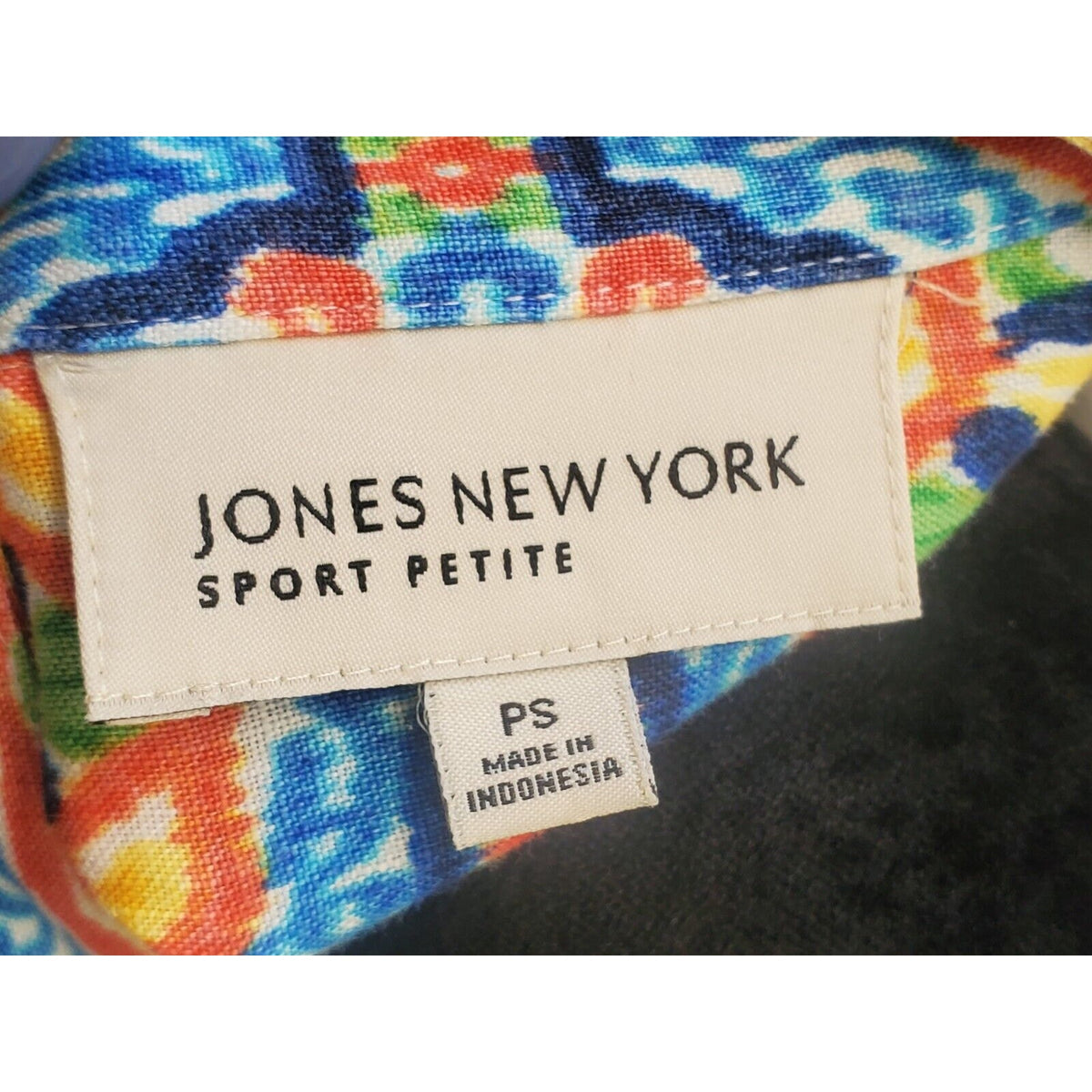 Jones New York Sport Women's Multicolor Linen 3/4 Sleeve Button Down Jacket PS