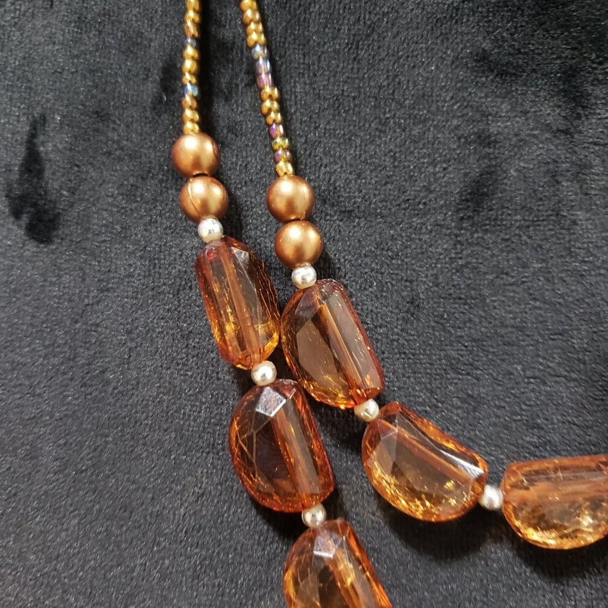 Women's Natural Baltic Large Cognac Rectangular Beads Necklace