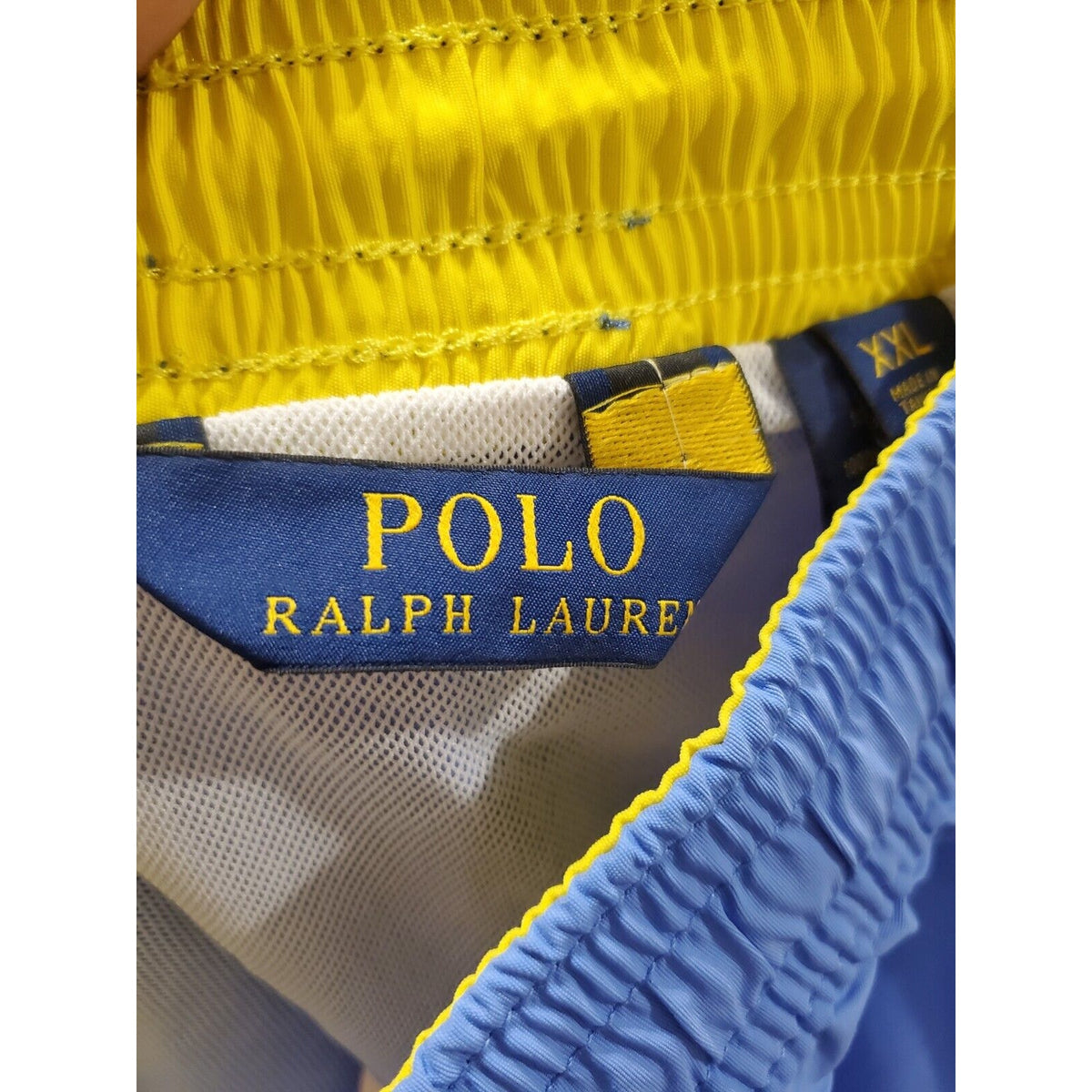 Polo Ralph Lauren Men's Blue Polyester Pull On Swim Trunk Logo Print Shorts 2XL