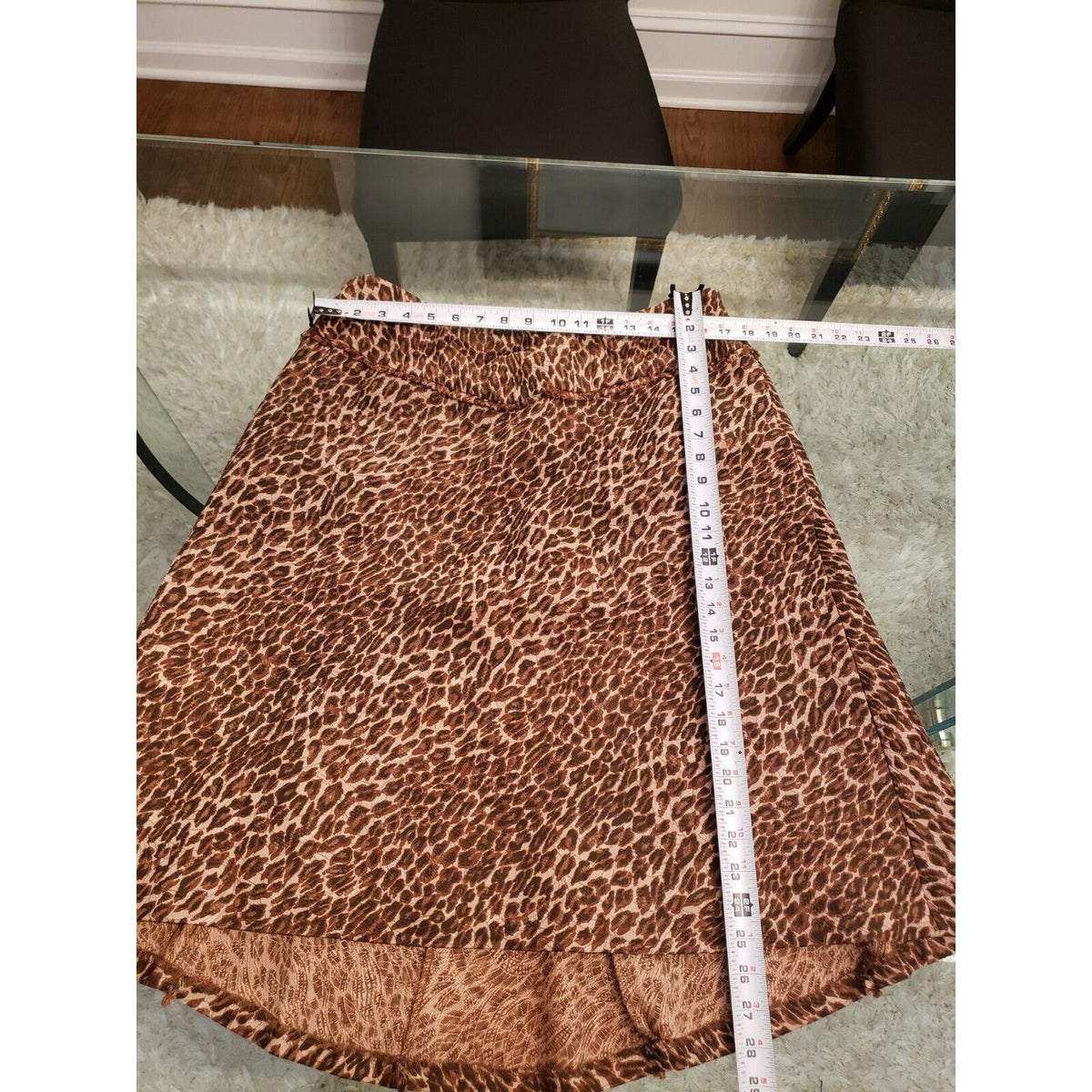 ECI Womens Brown Leopard Print Polyester Flat Front Casual Pencil Skirt Size 16W