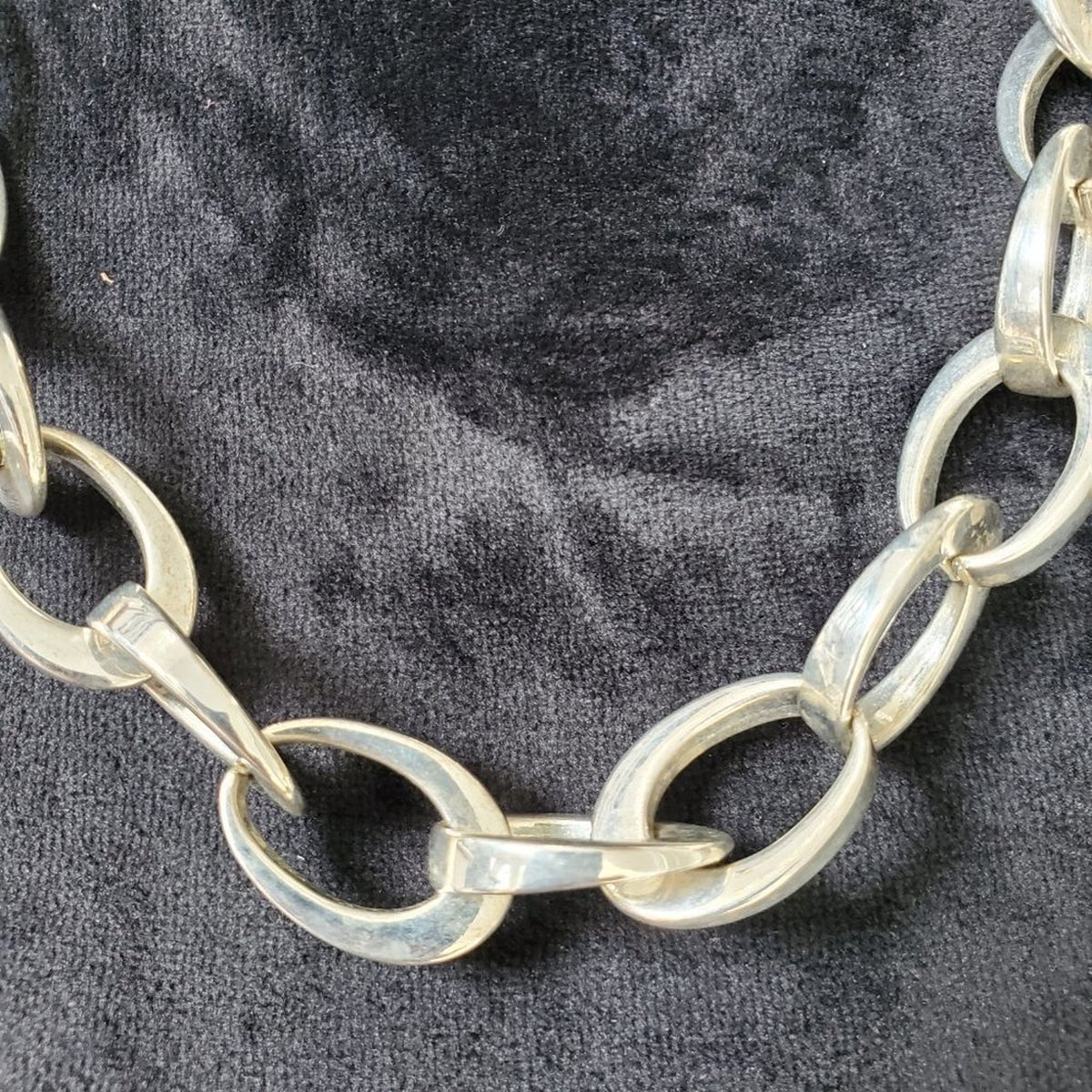 Alfani Womens Silver Tone Chokers Oval Links Long Chain
