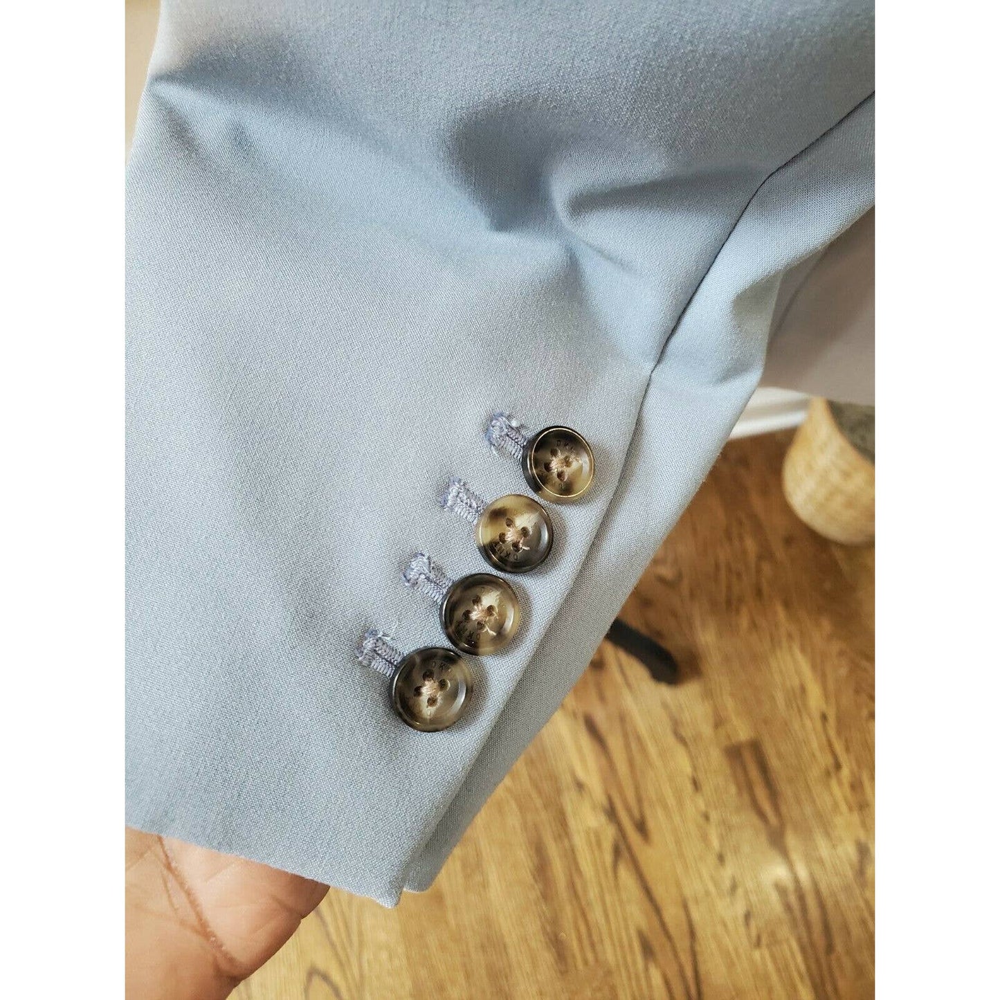 Dkny Women's Gray Polyester One Button Blazer Long Sleeve Coat Size 14
