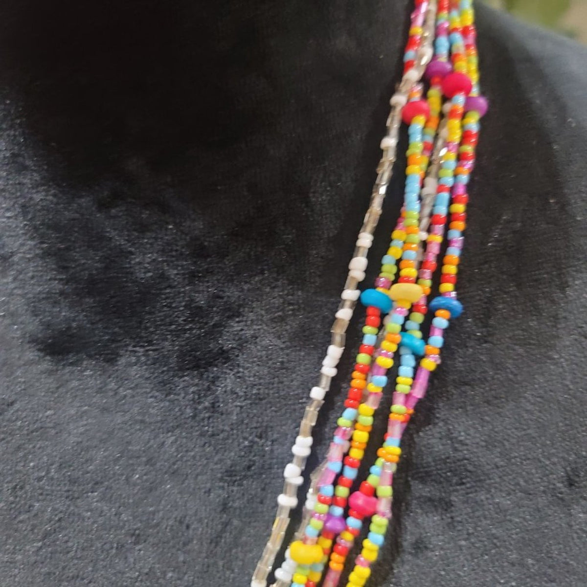 Vintage Bohemia Handmade Rainbow Seed Beads Simple Choker Necklace
