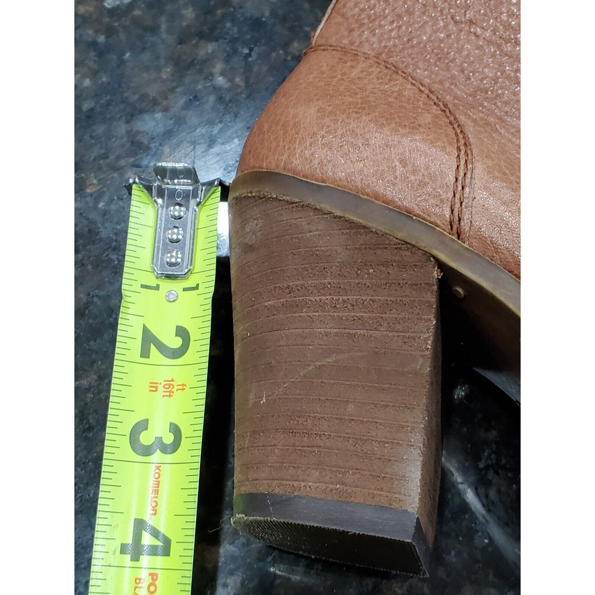 Lucky Brand Women's Ehllen Tan Leather Heeled Ankle Booties Size US 8.5M