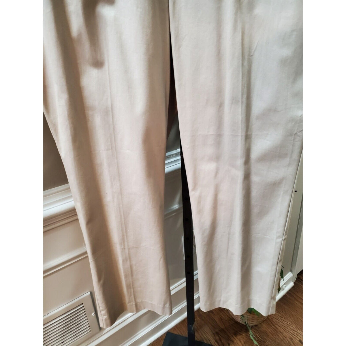 Kim Rogers Womens Beige Solid Cotton Straight Leg Casual Stretch Pants Size 22
