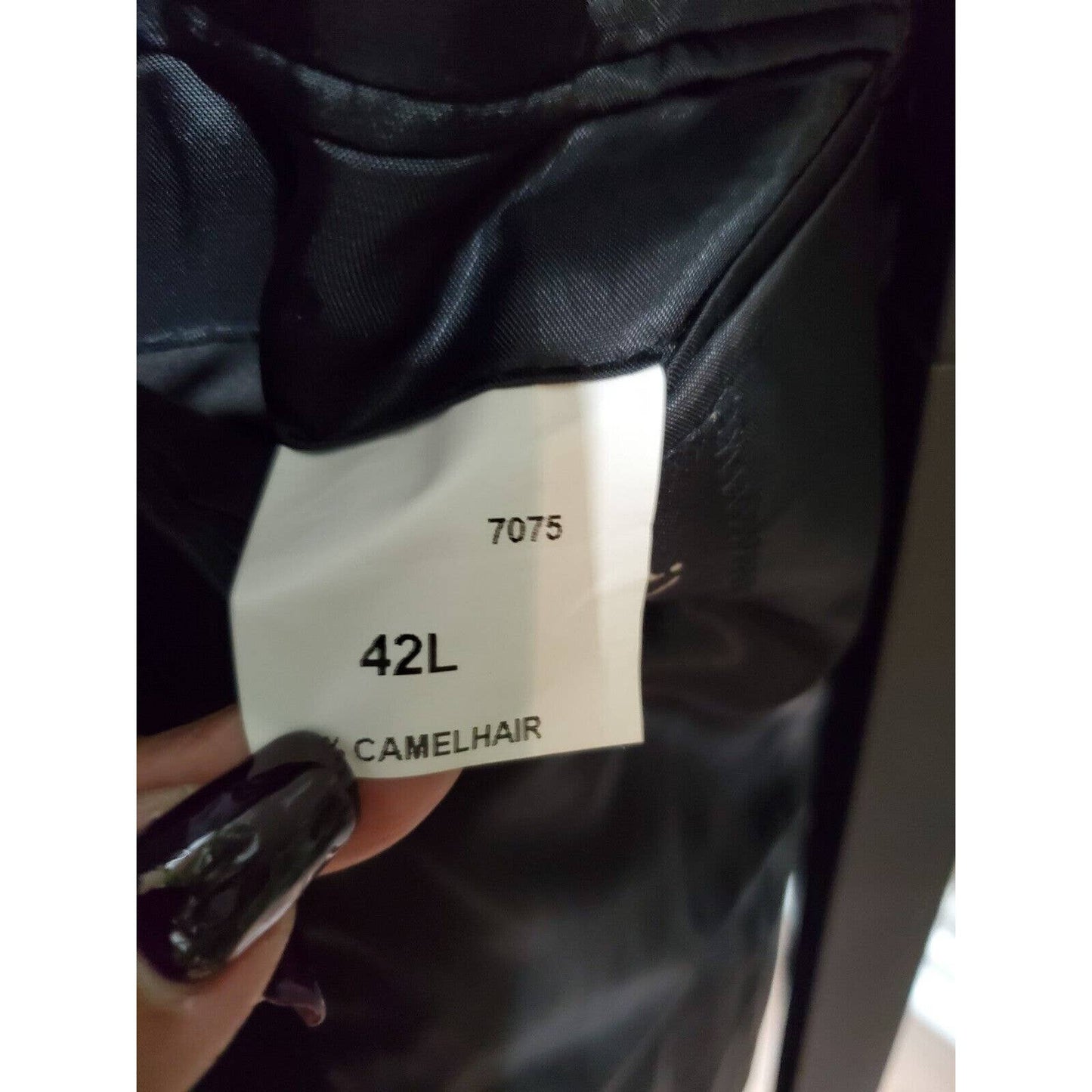 Jos. A Bank Men Solid Black Single Breasted 100% Camel Hair Blazer 42L