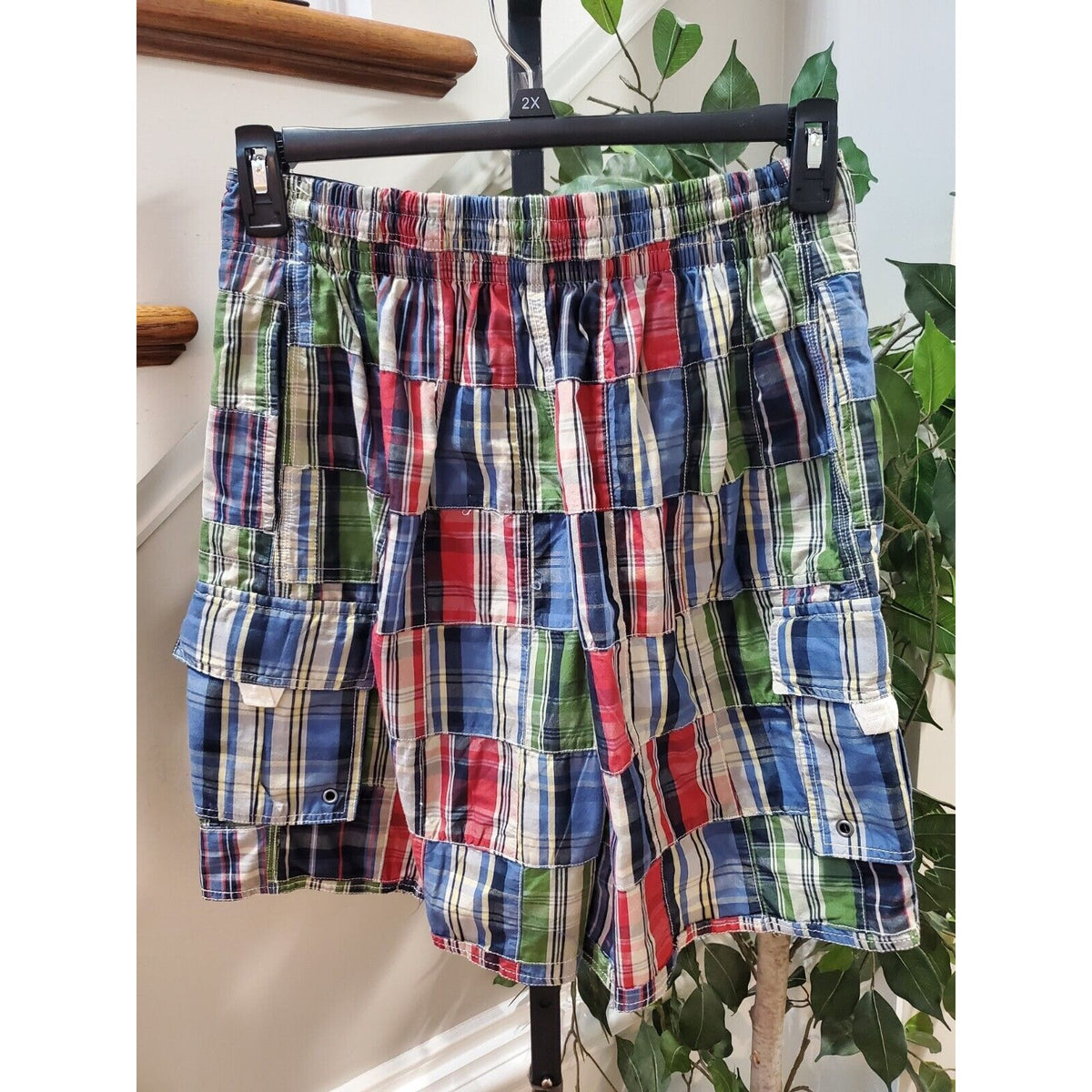 Roundtree & Yorke Mens Shorts Plaid Casuals Swimwear Chino Size Small