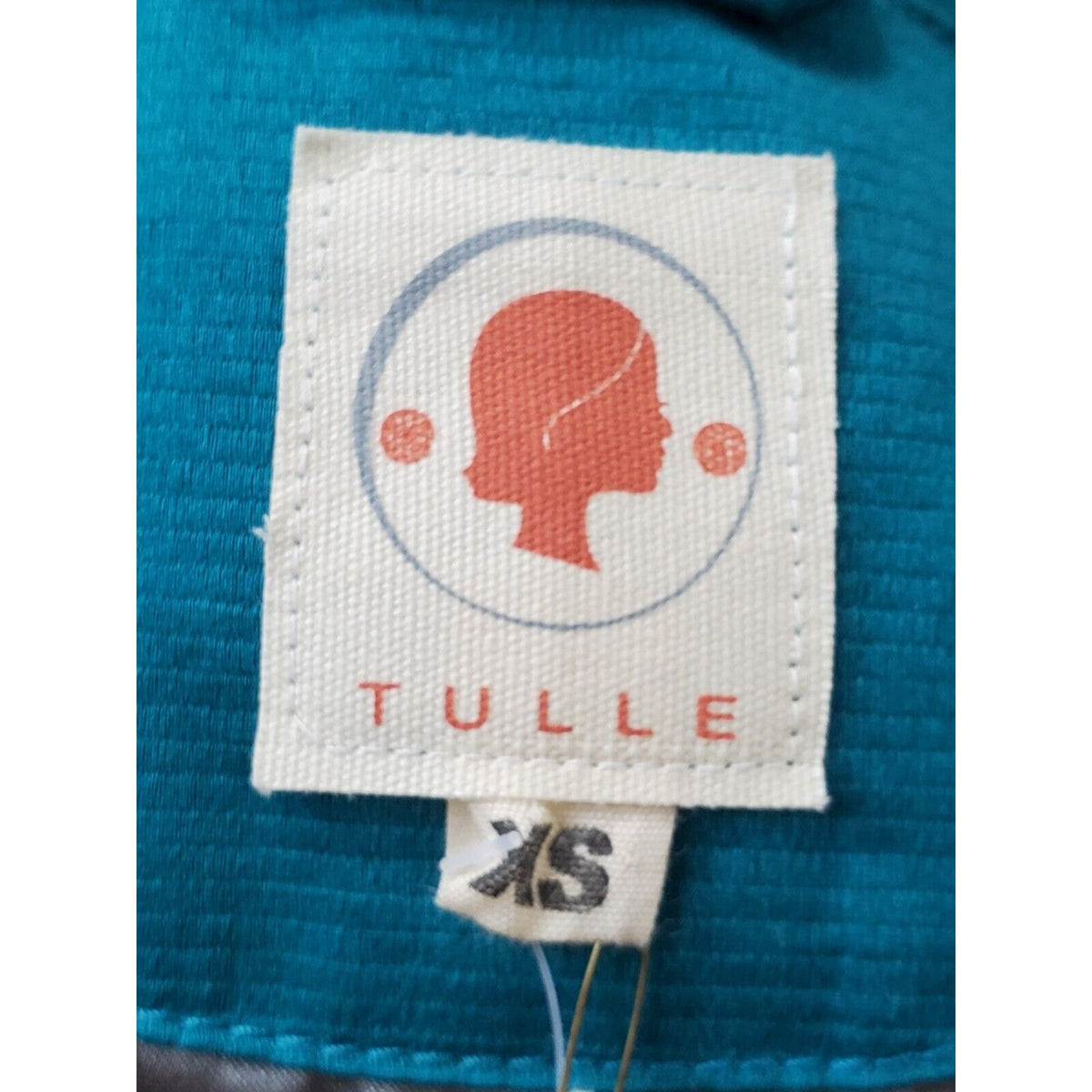 Tulle Womens Blue 100% Cotton Single Breasted Six Button Blazer Coat Size XS
