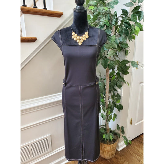 Derek Heart Women's Black Solid Polyester Square Neck Knee Length Dress Size 3X