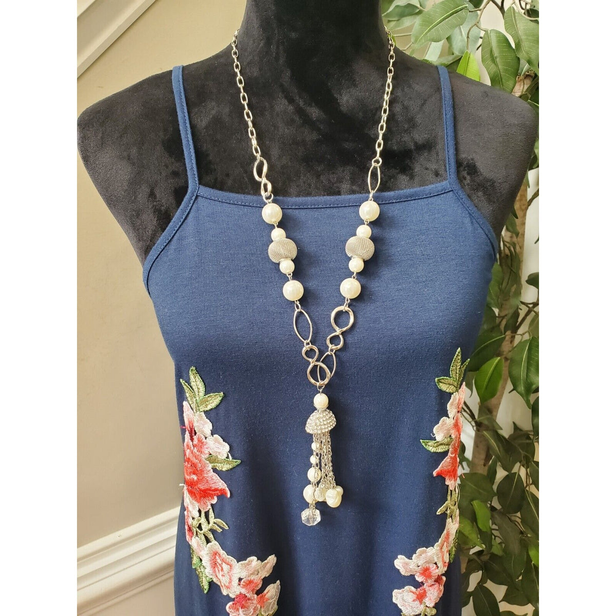 Shein Curve Women Blue Floral Square Neck Sleeveless Knee Length Dress Size 2XL