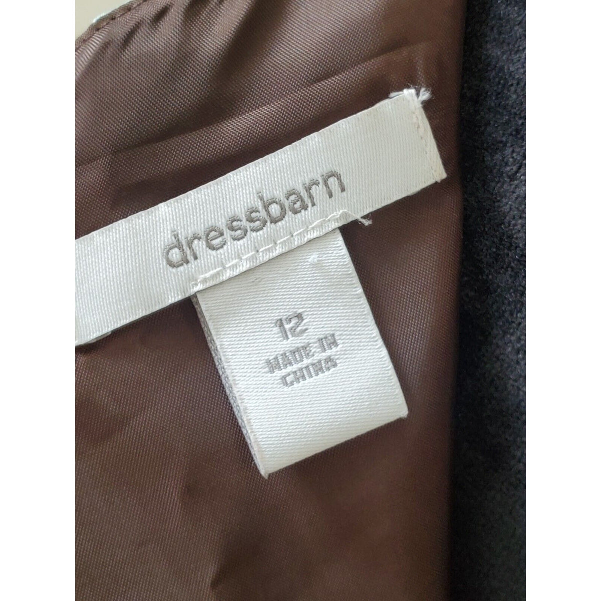 Dressbarn Women's Brown Floral Polyester Round Neck Sleeveless Knee Length 12