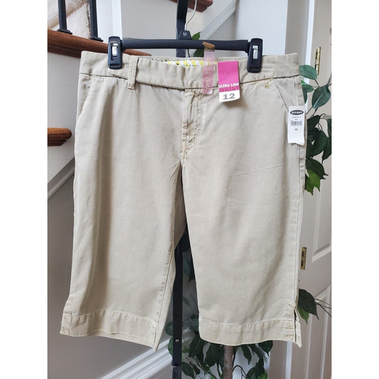 Old Navy Womens Beige 100% Cotton Summer Outdoor Casual Preppy Shorts Size 12
