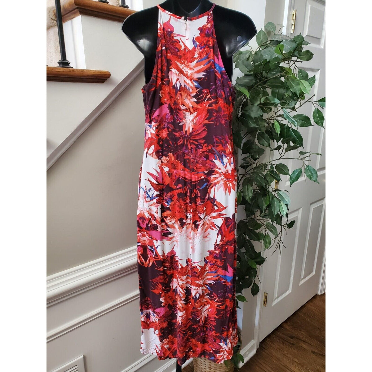 A New Approach Women's Multicolor Round Neck Sleeveless Knee Length Dress Size 4