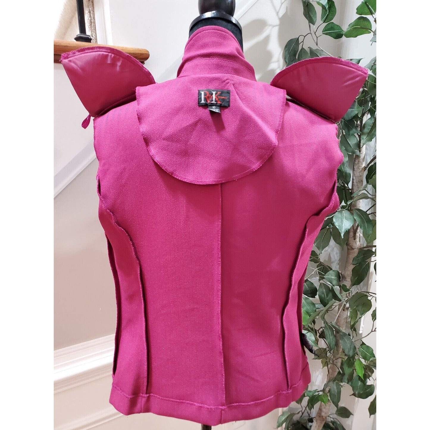 R&K Women Purple 100% Polyester Single Breasted Long Sleeve Top & Coat Size 10