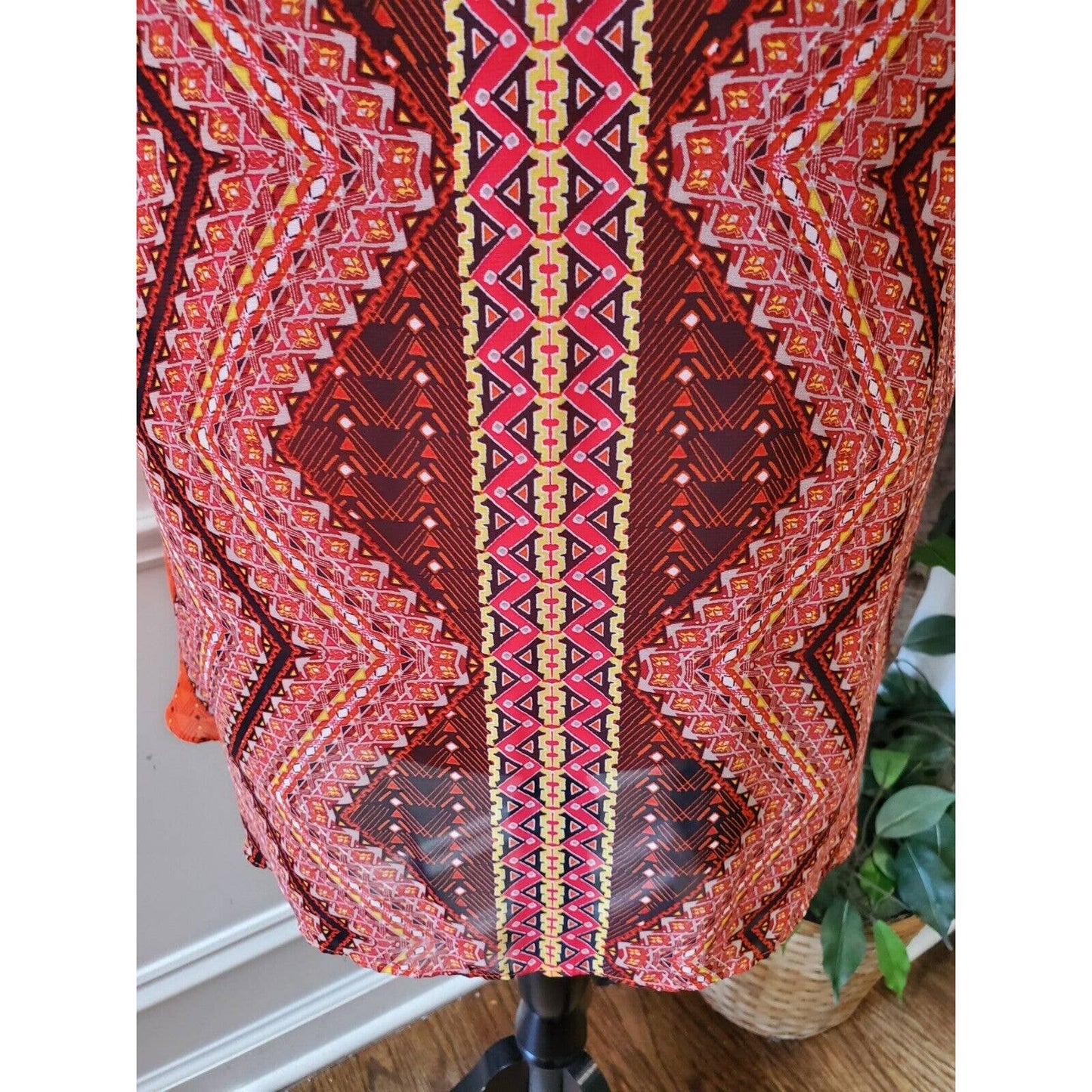 Madison Leigh Women's Multicolor Polyester V-Neck Sleeveless Knee Length Dress 6