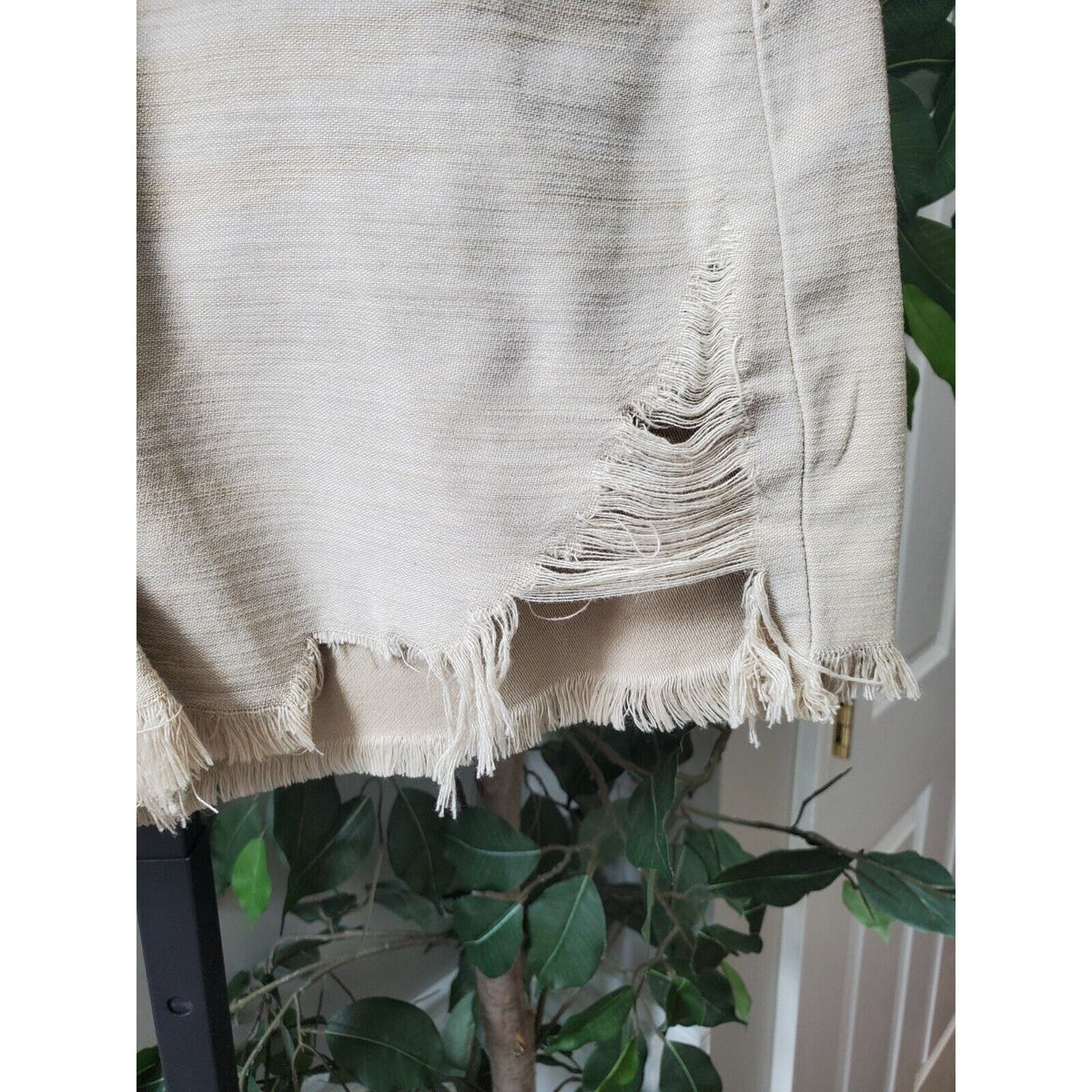 American Eagle Outfitters Womens Beige Solid Cotton High Rise Mom Shorts Size 4