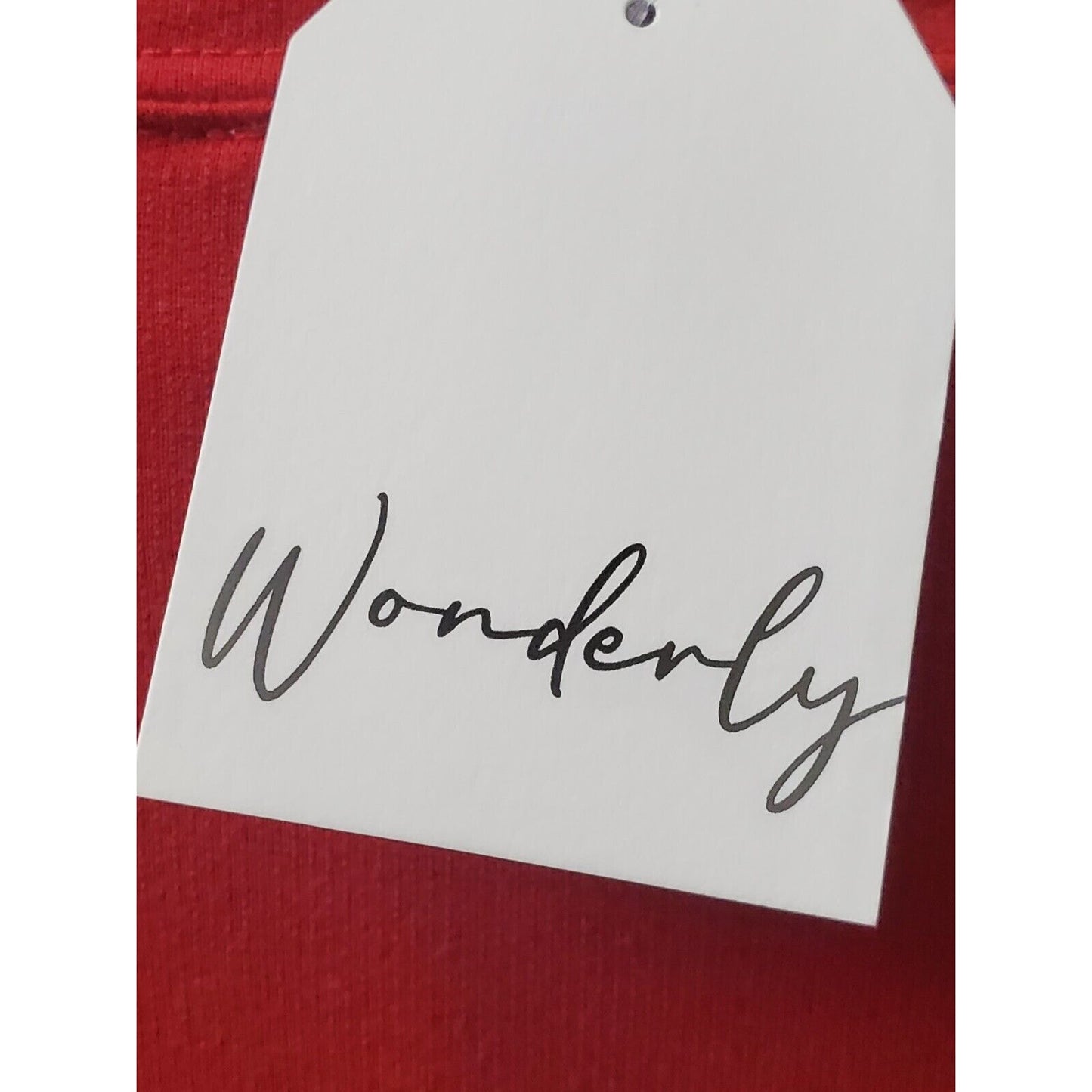 Wonderly Women's Red Cotton Round Neck Long Sleeve Pullover Knit Sweater Size M