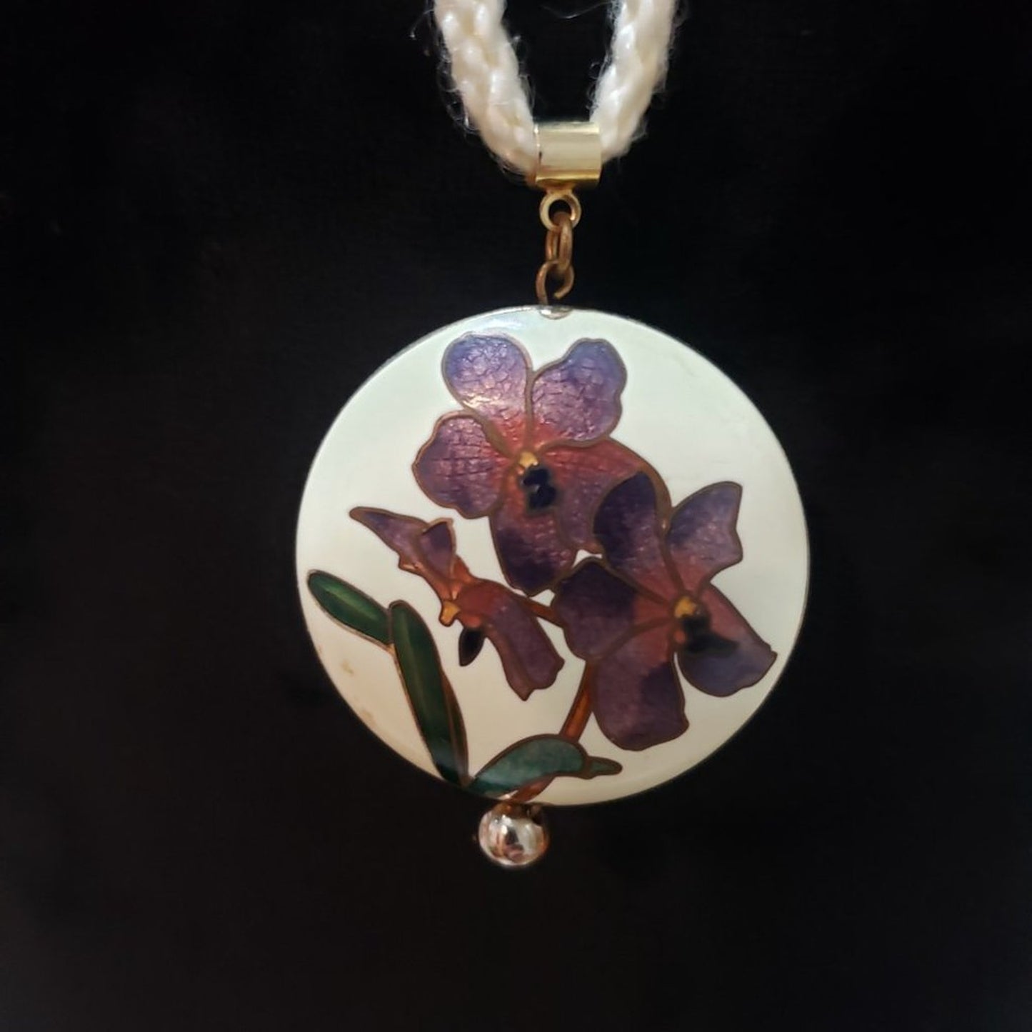 Womens Cherry Blossom Theme Round Flower Teardrop Pendant Necklace