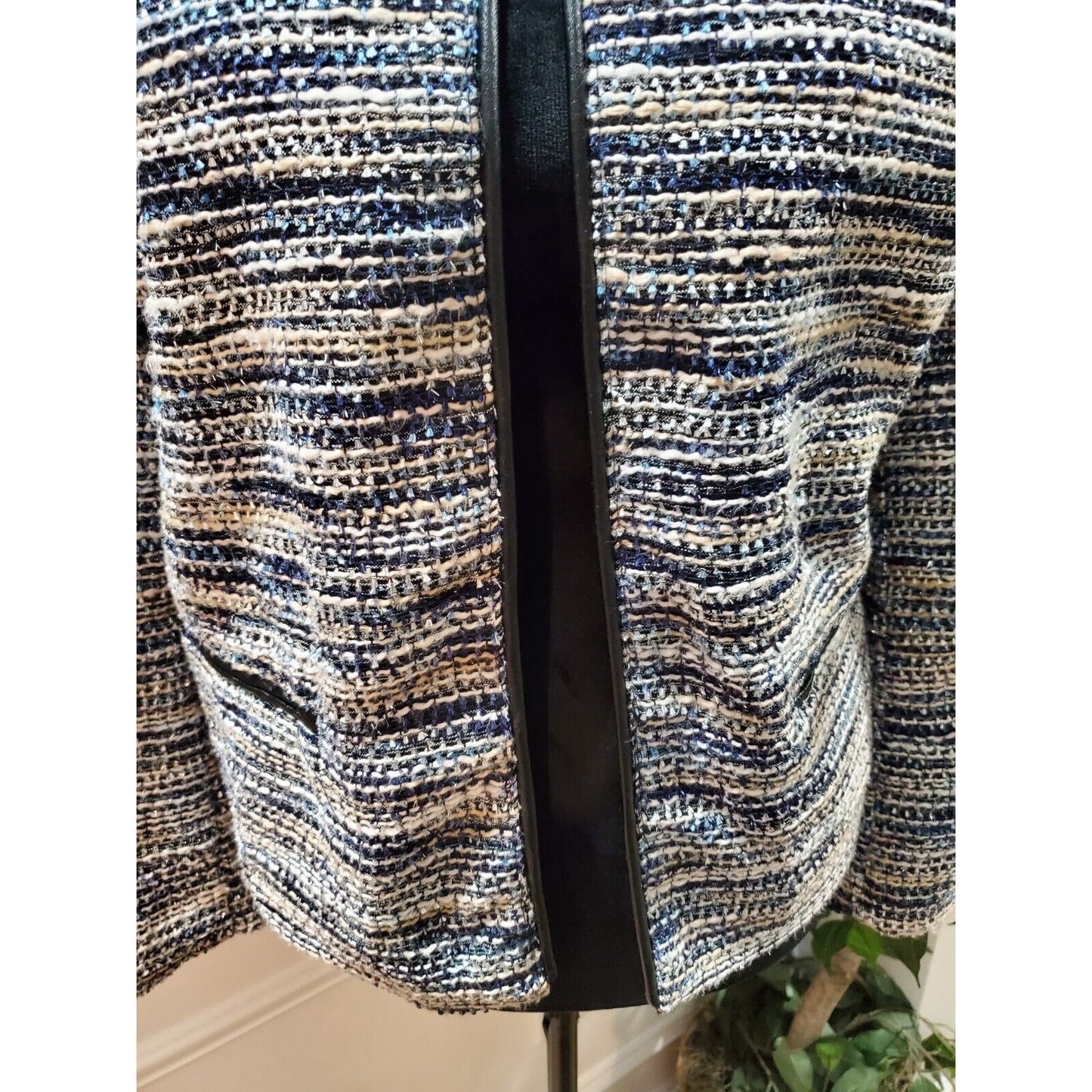 Alfred Dunner Women Multicolor Polyester Long Sleeve Open Front Jacket Size 14P