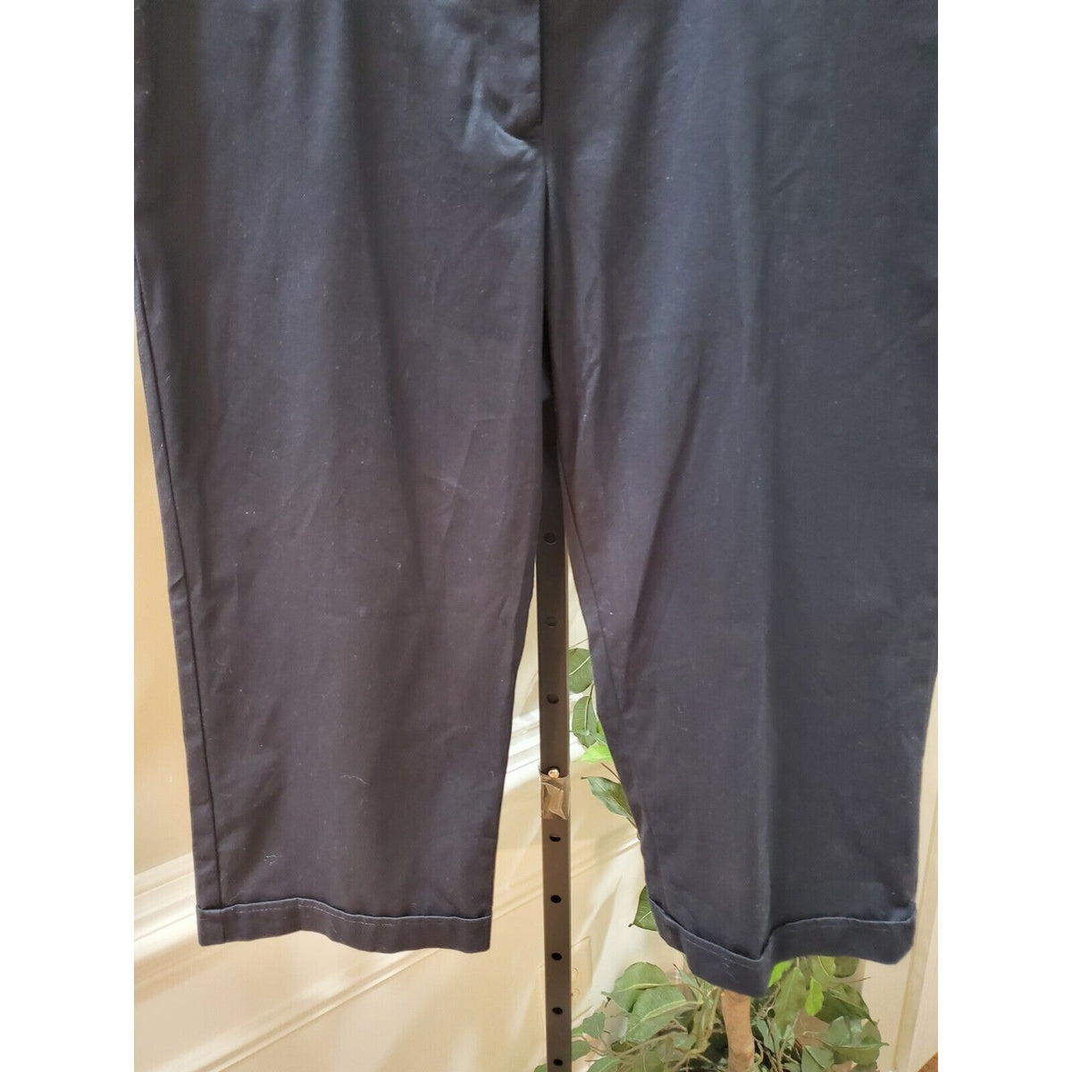 Sag Harbor Womens Blue Solid Cotton Casual Crop Length Stretch Capri Pants 14P