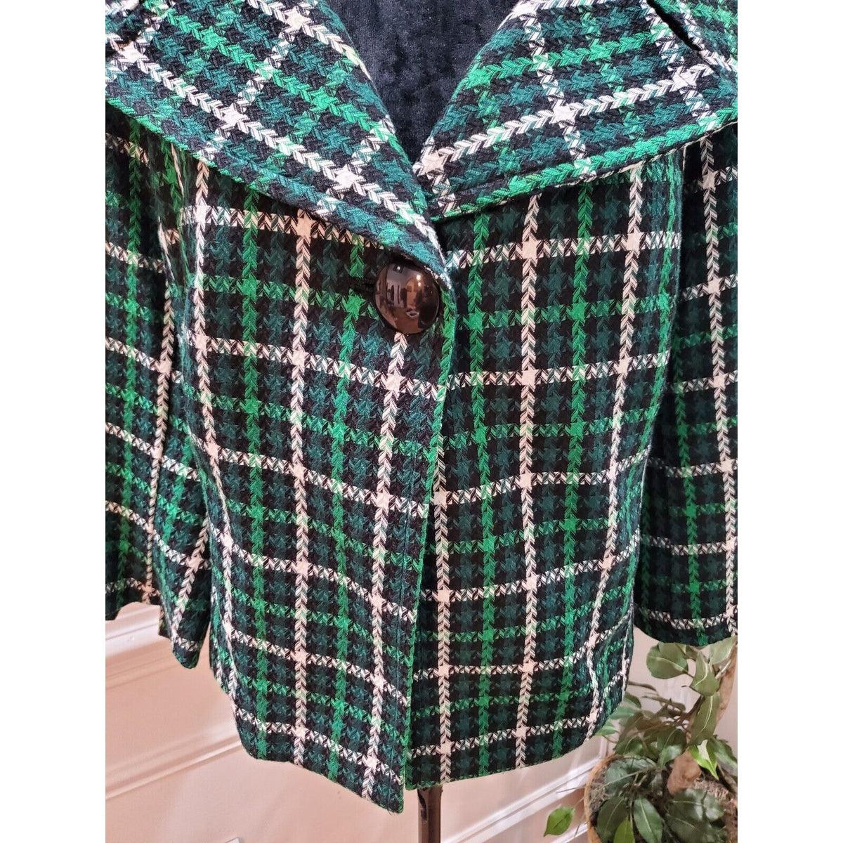 Cato Women's Green Polyester Long Sleeve Button Front Casual Jacket Blazer 18W