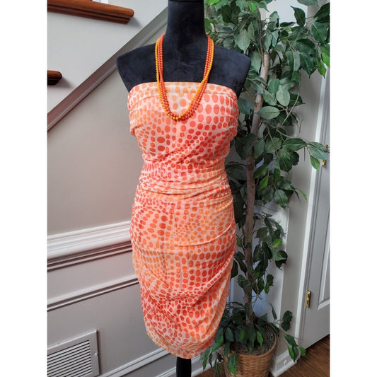 Fashion Nova Womens Orange Polyester Off The Shoulder Knee Length Dress Size 1XL